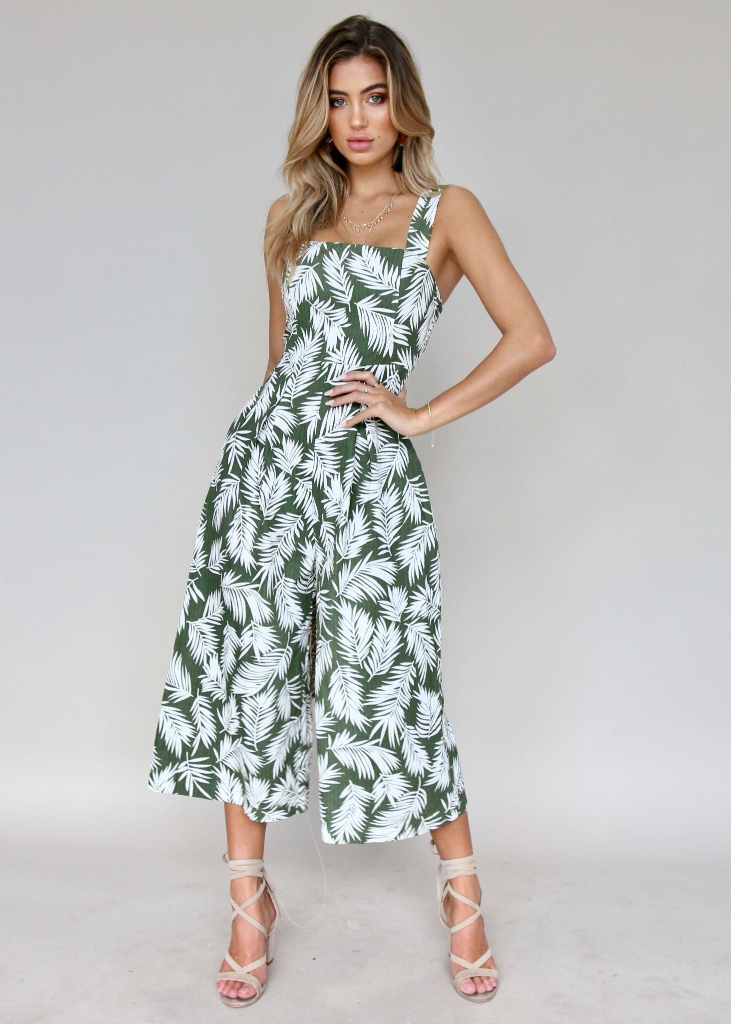Wild Fields Pantsuit - Green Palms