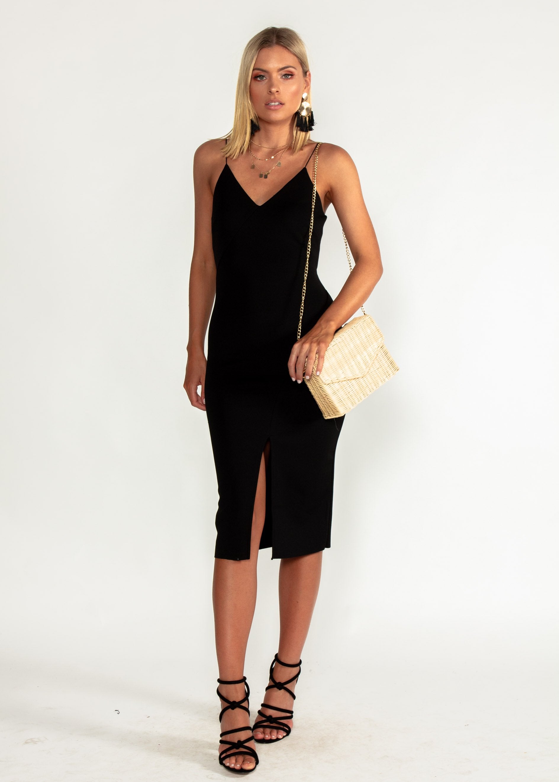 Change Your Mind Midi Dress - Black