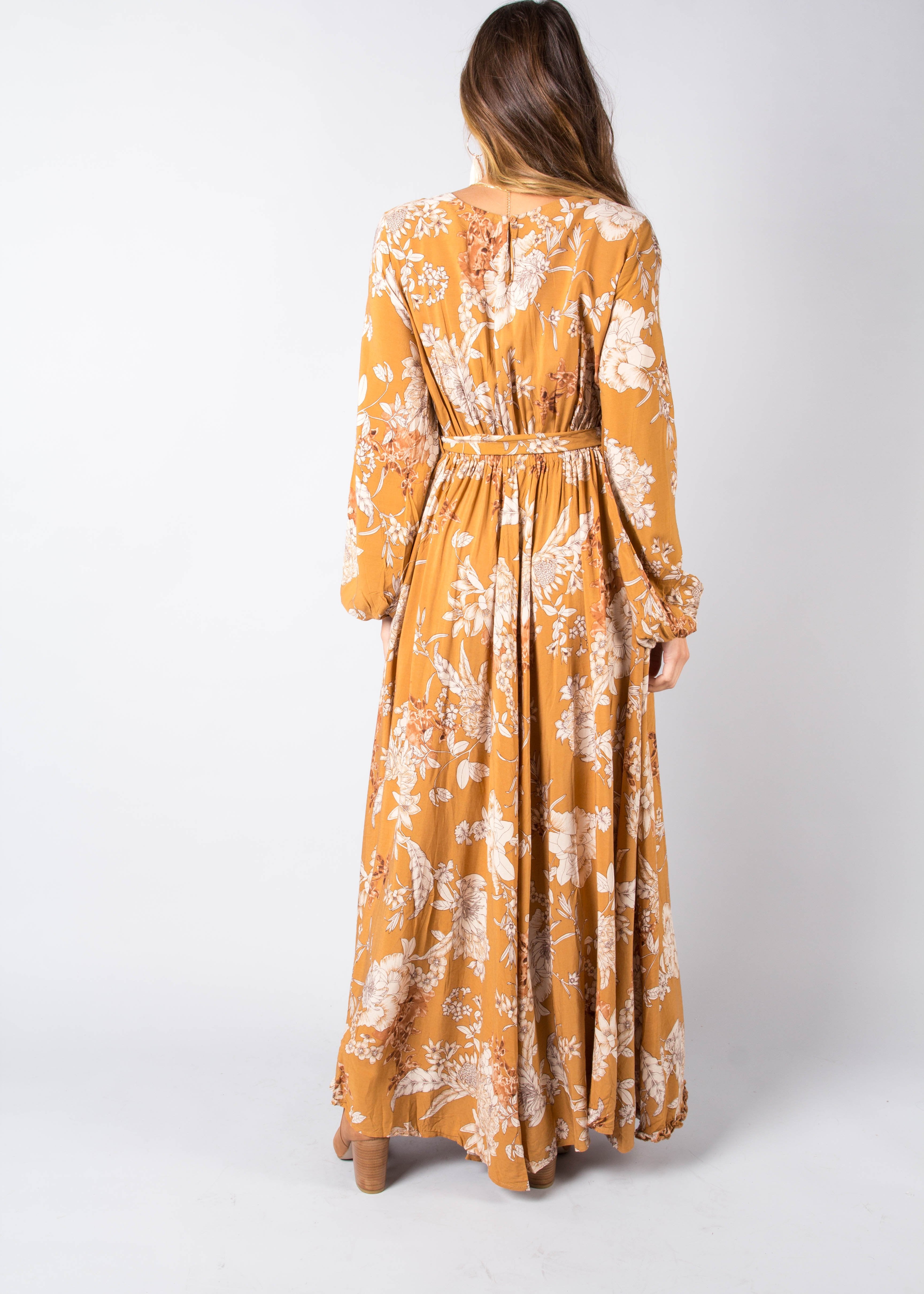 Ramo Maxi Dress w/ Tie - Amber