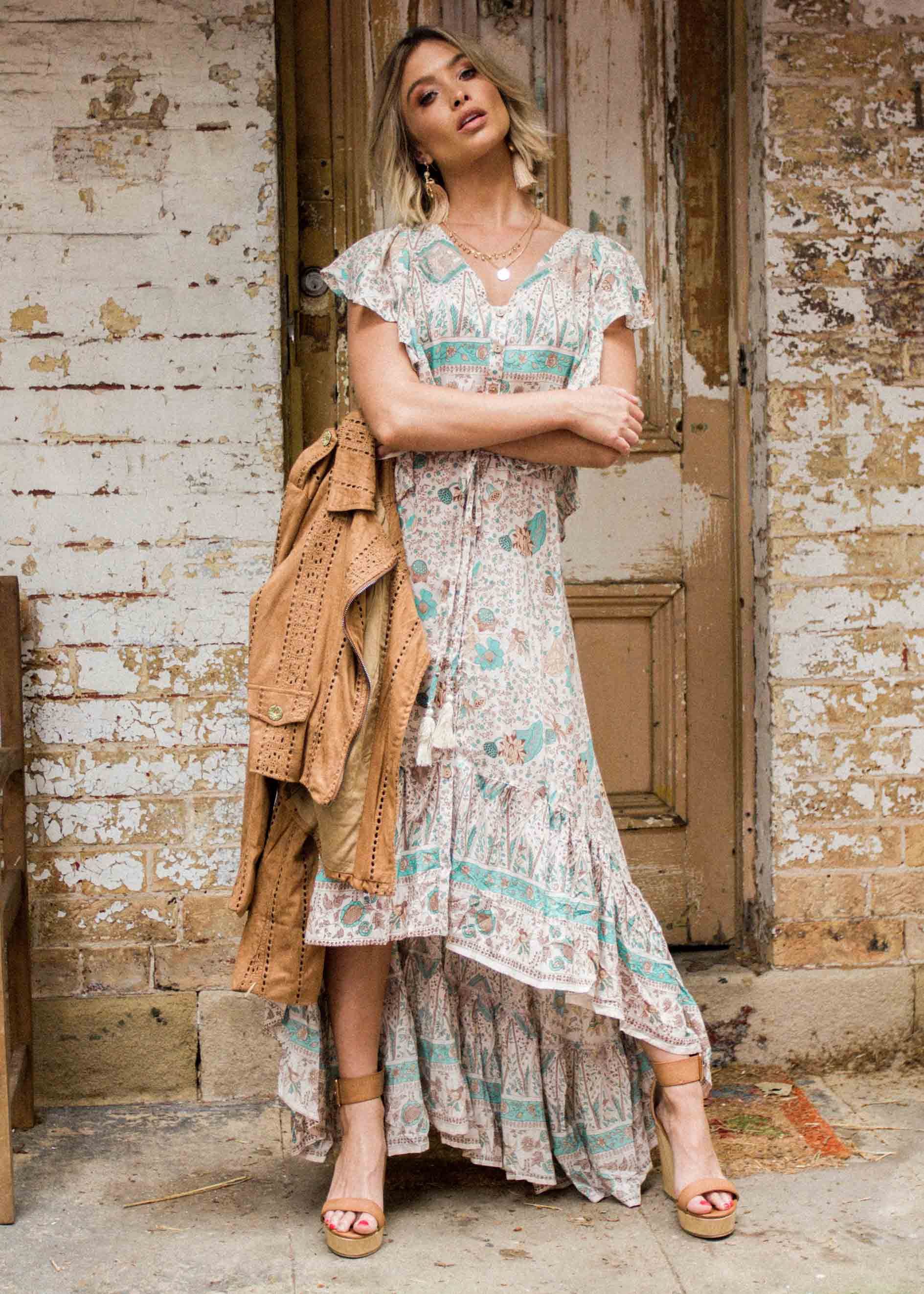 Marley Hi-Lo Maxi Dress - Hummingbird Sage