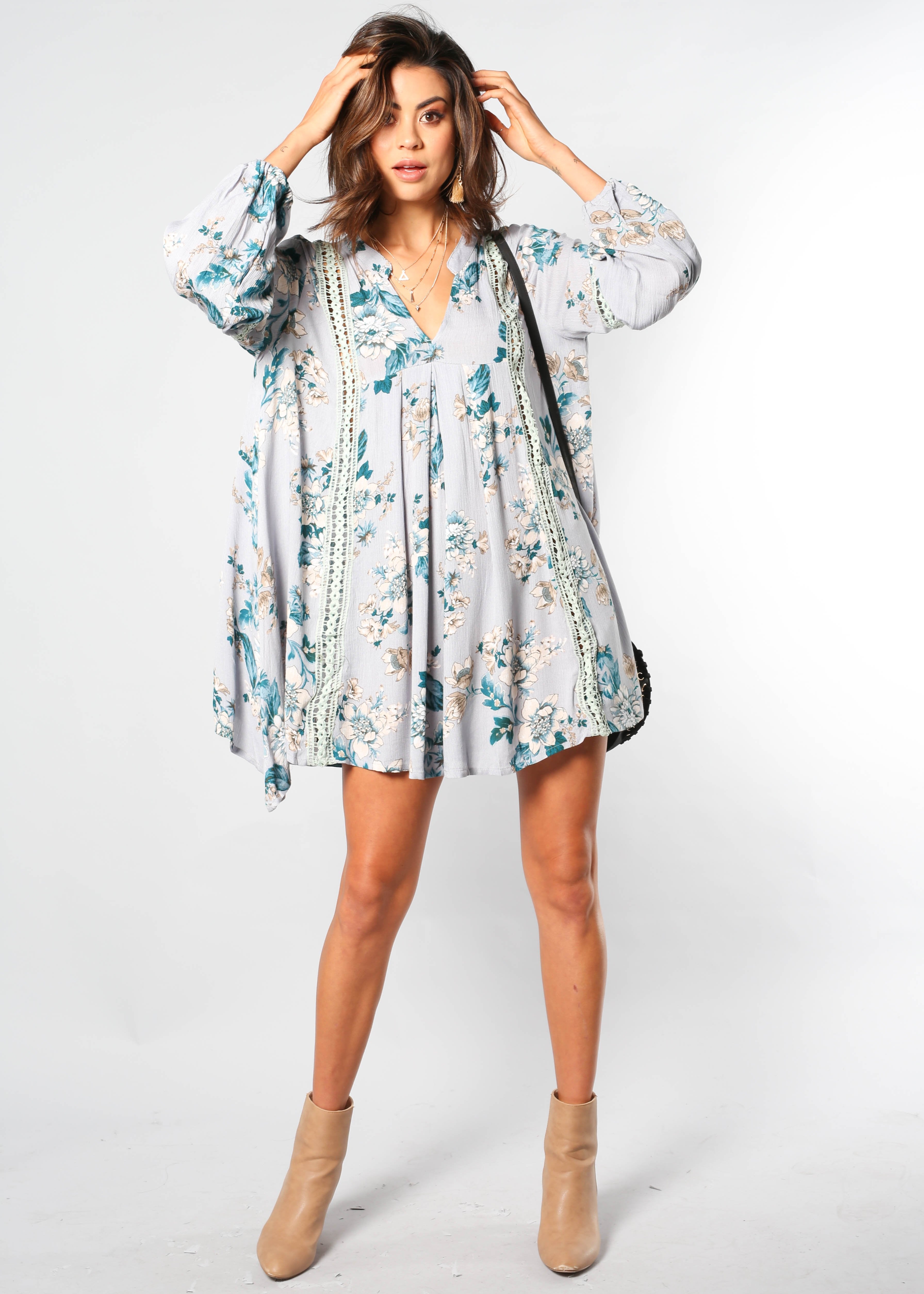 By My Side Swing Dress - Powder Blue