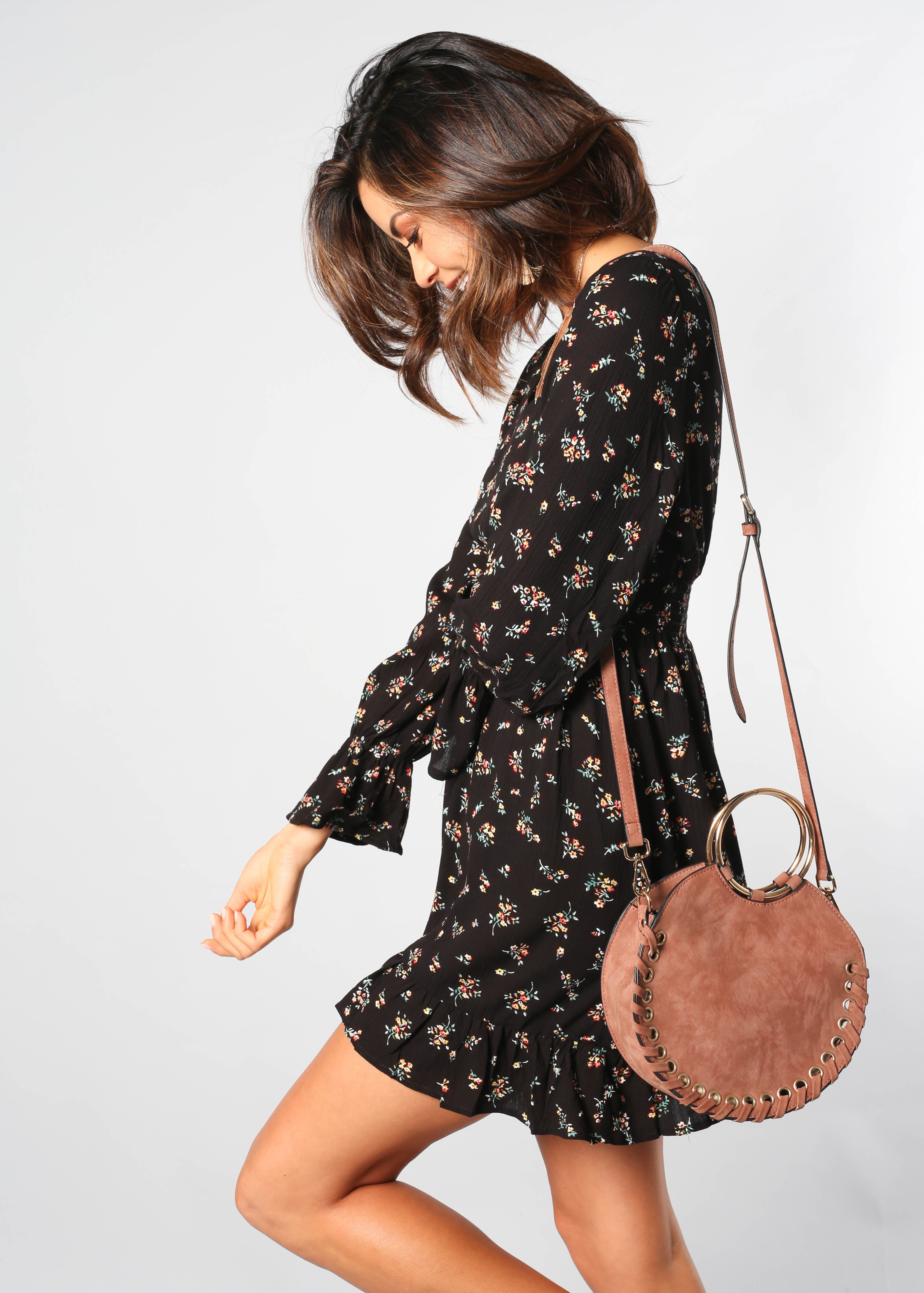 Finding My Way Dress - Black Floral
