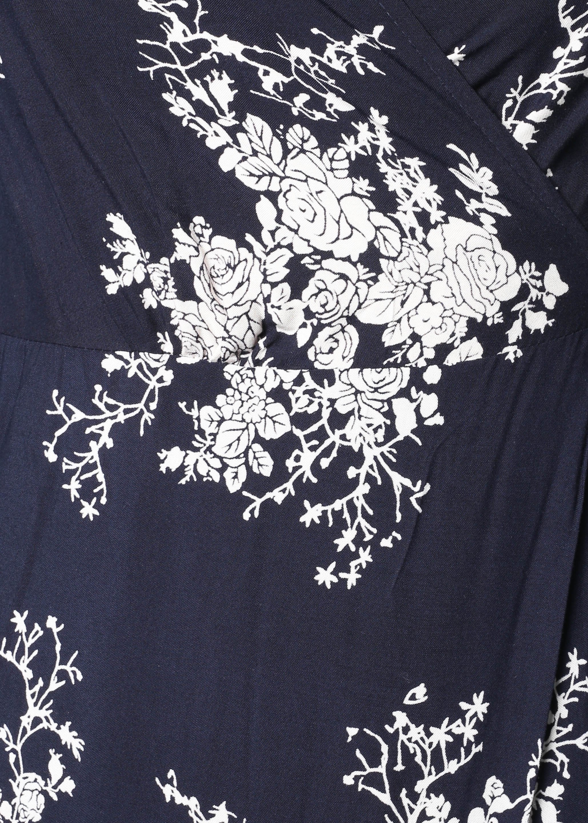 Valentina Wrap Maxi - Navy Bloom