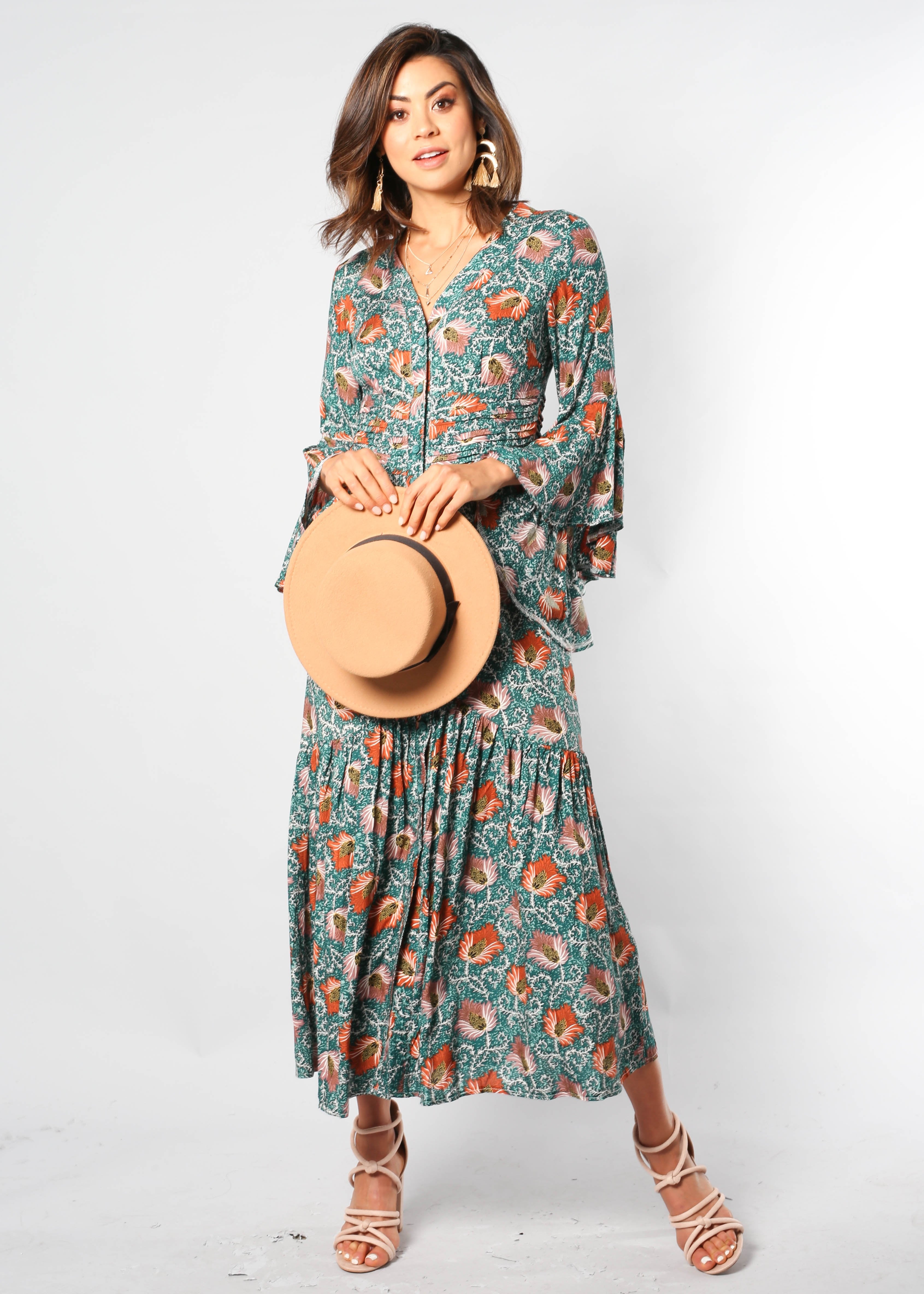 Everything Is Love Maxi Dress - Emerald Bloom