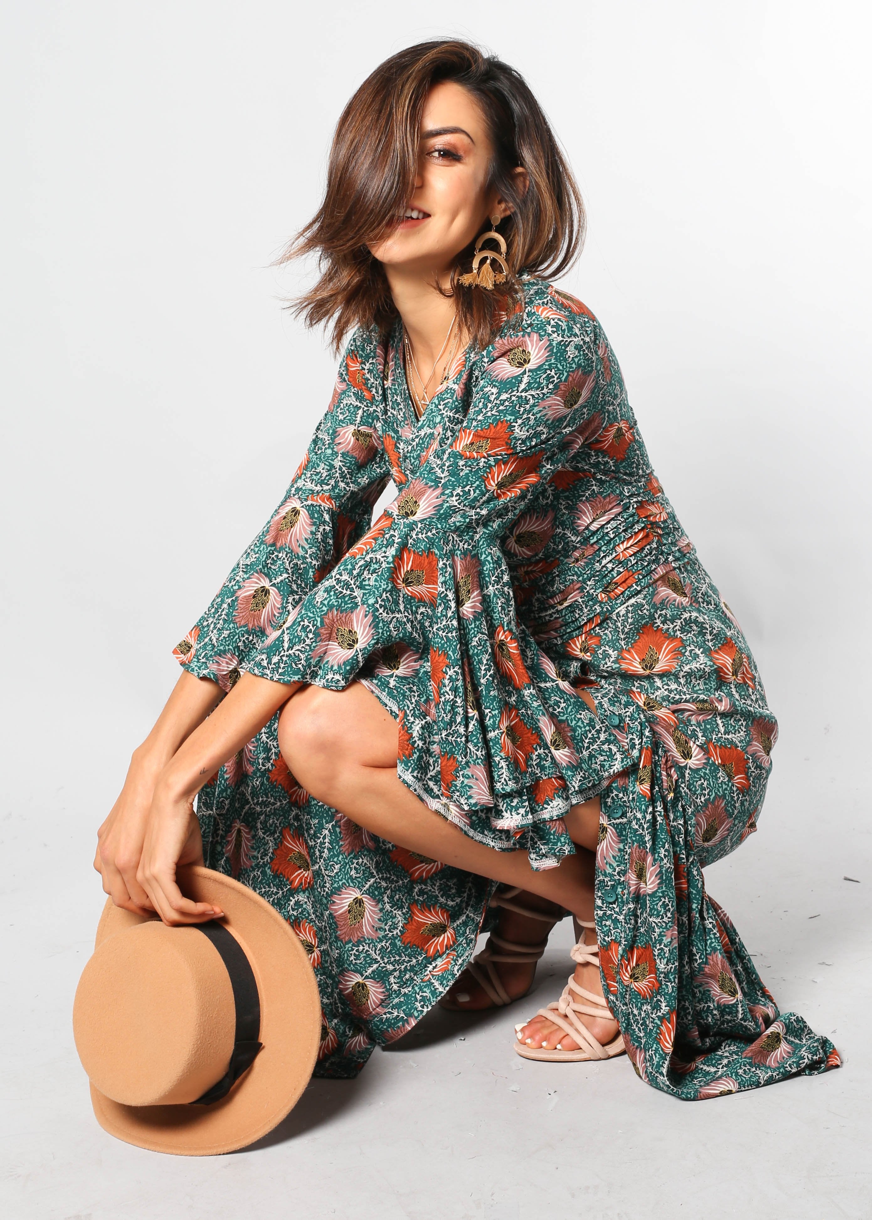 Everything Is Love Maxi Dress - Emerald Bloom