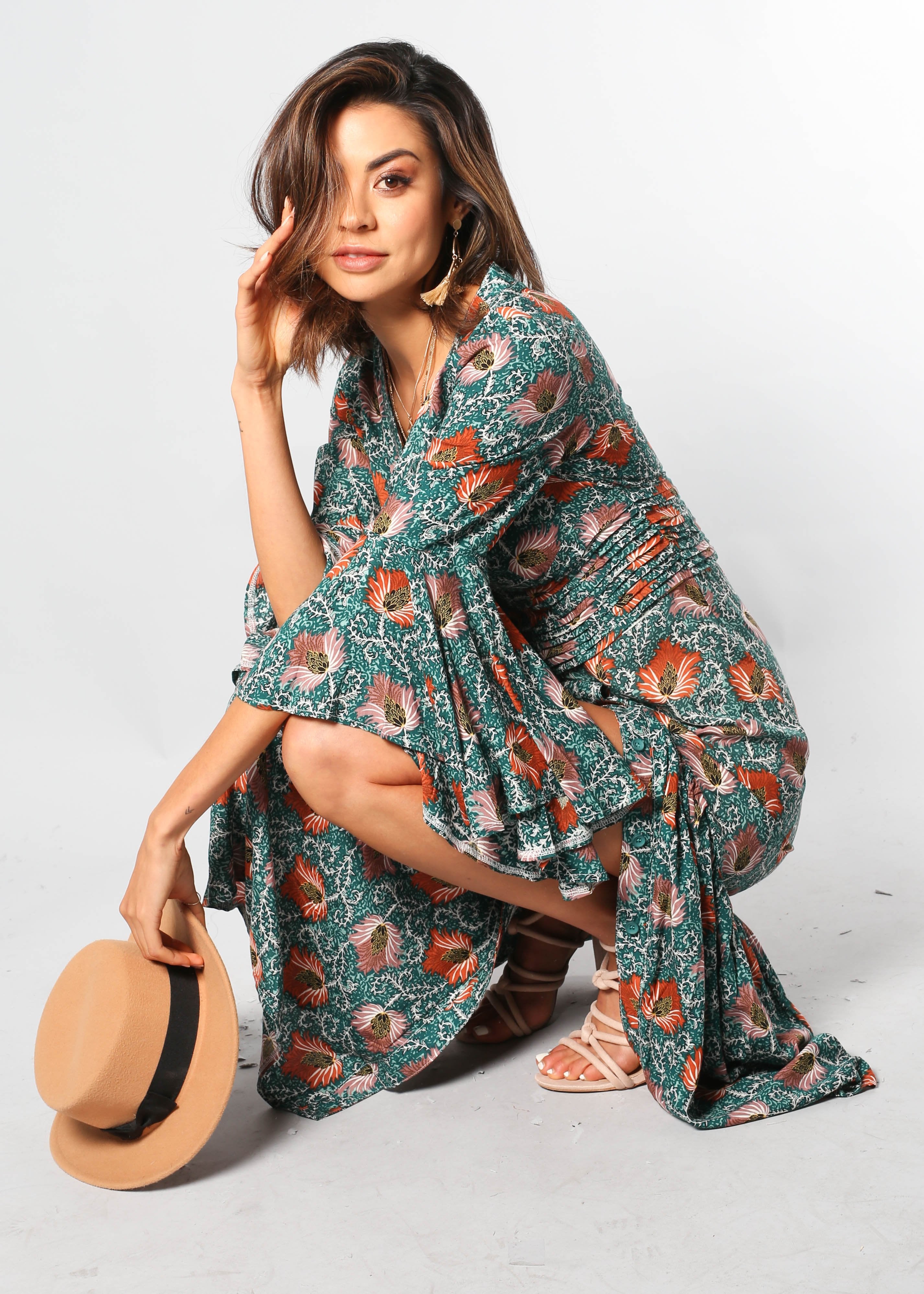 Everything Is Love Maxi Dress - Emerald Bloom