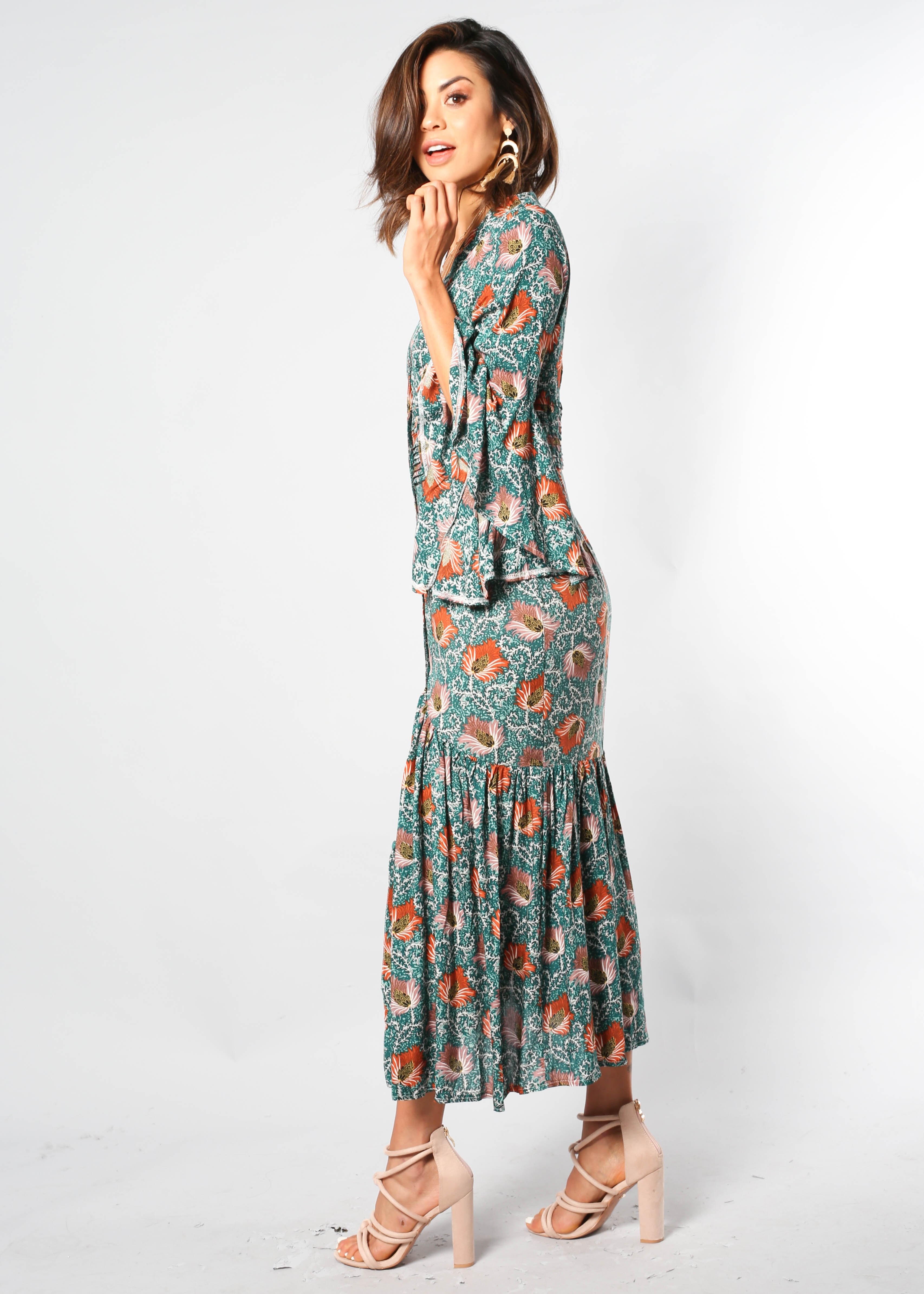 Everything Is Love Maxi Dress - Emerald Bloom
