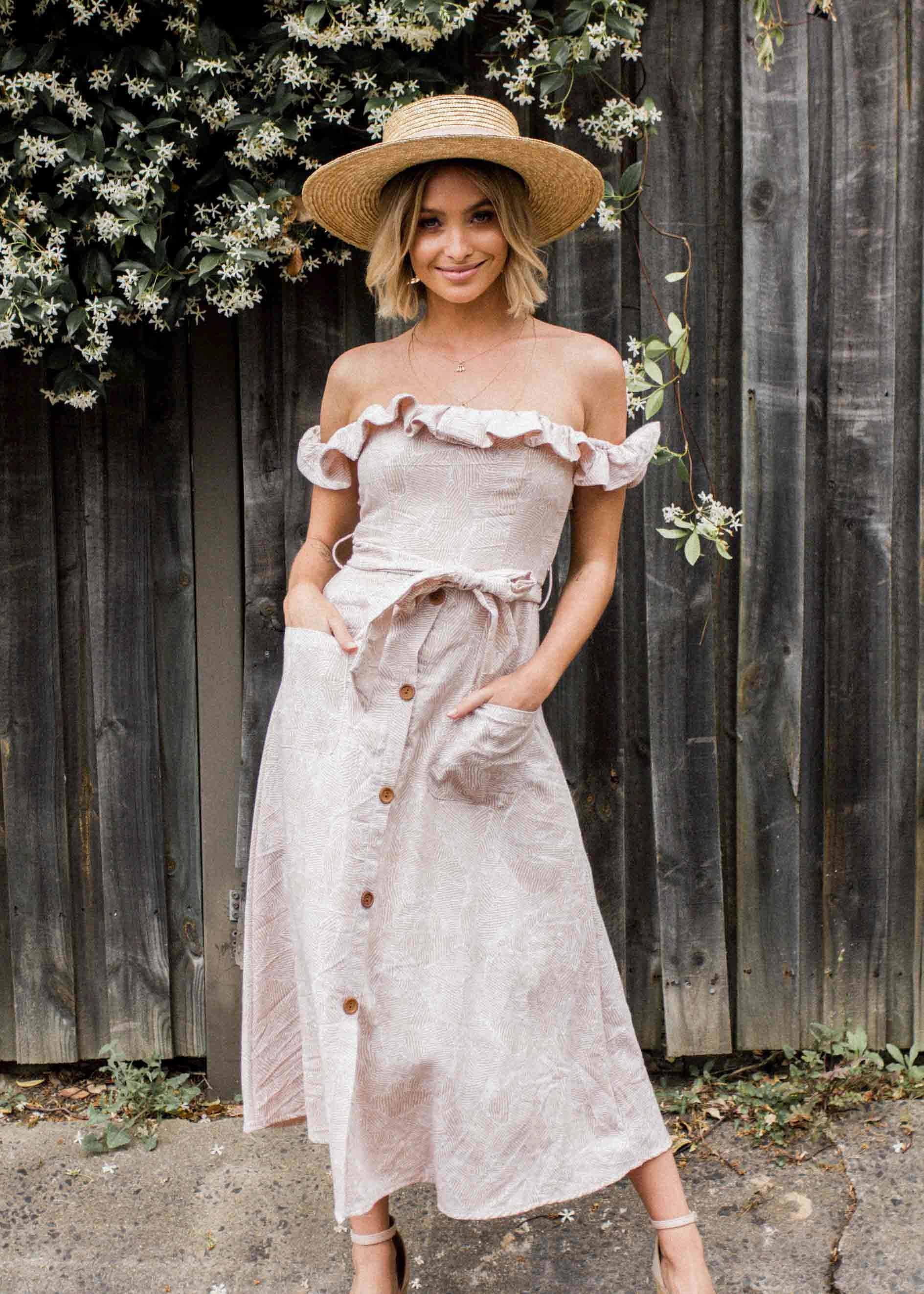 All This Love Midi Dress w/ Tie - Blush Haze