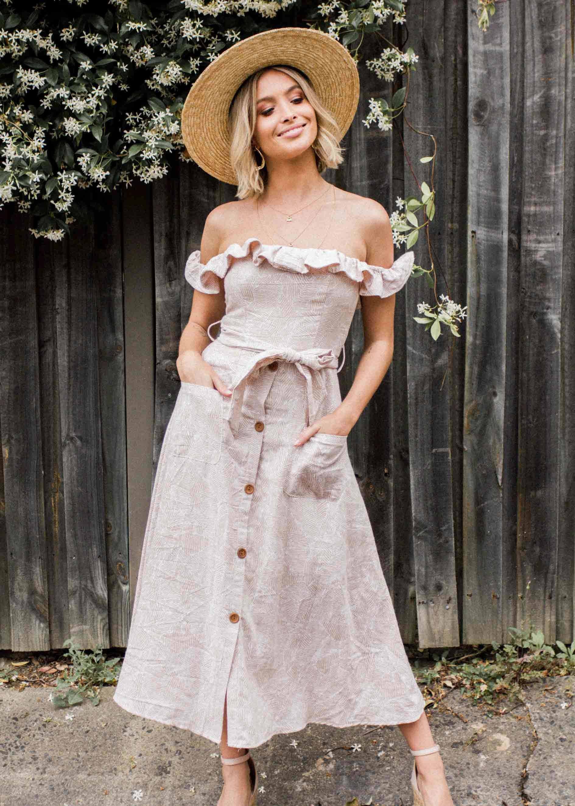 All This Love Midi Dress w/ Tie - Blush Haze