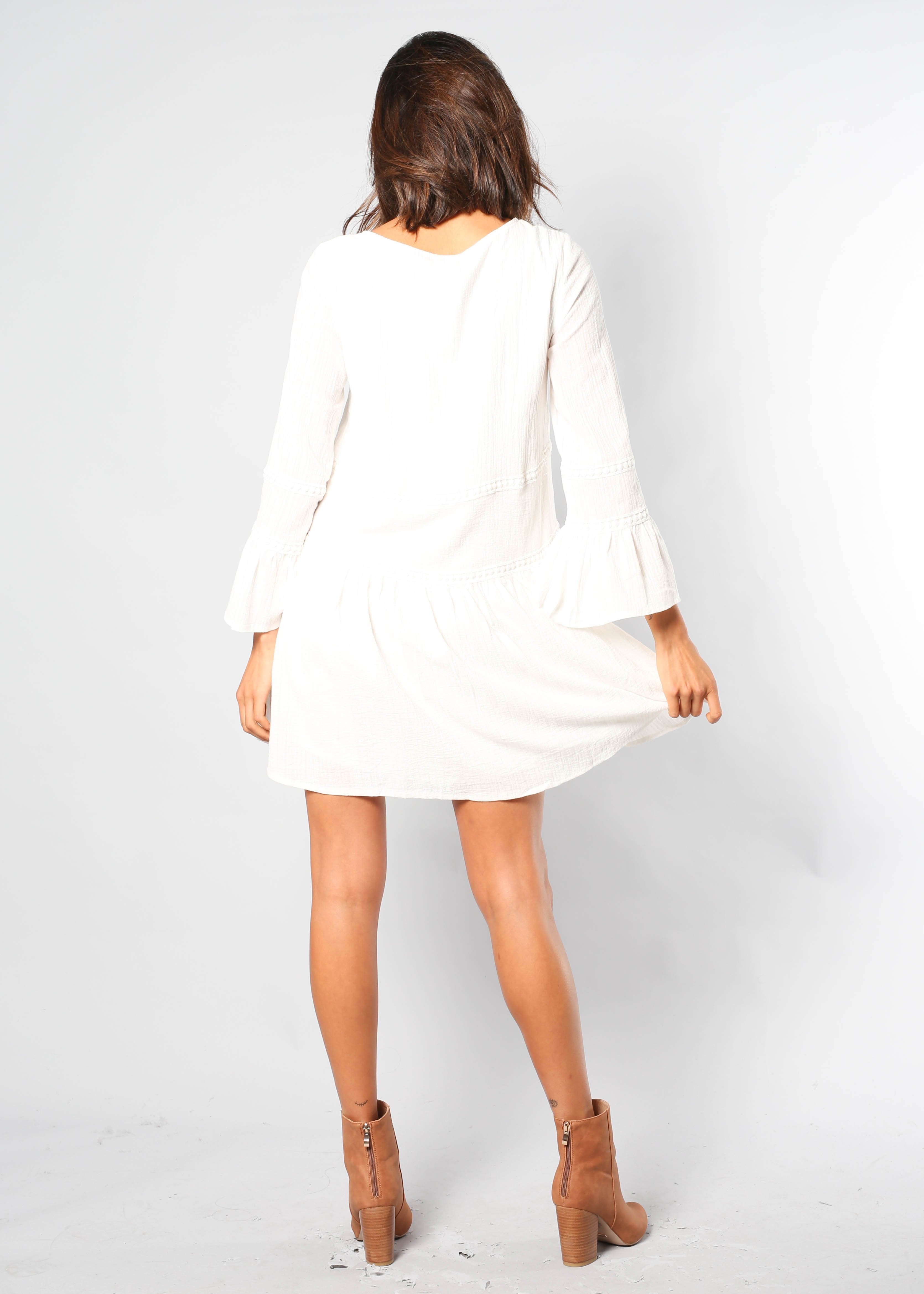 Total Bliss Swing Dress - White