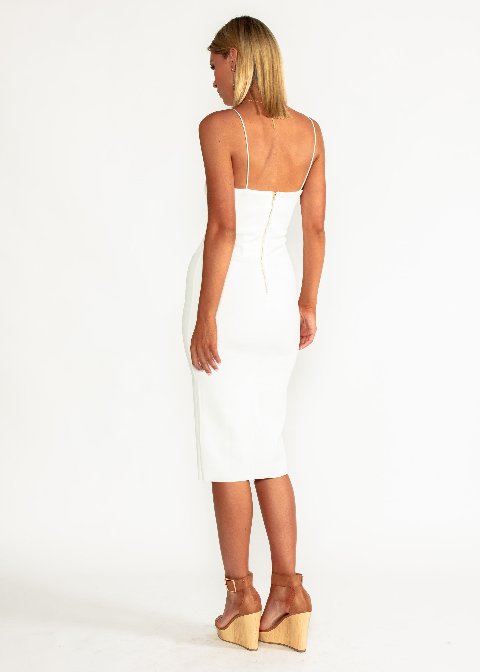 Change Your Mind Midi Dress - White