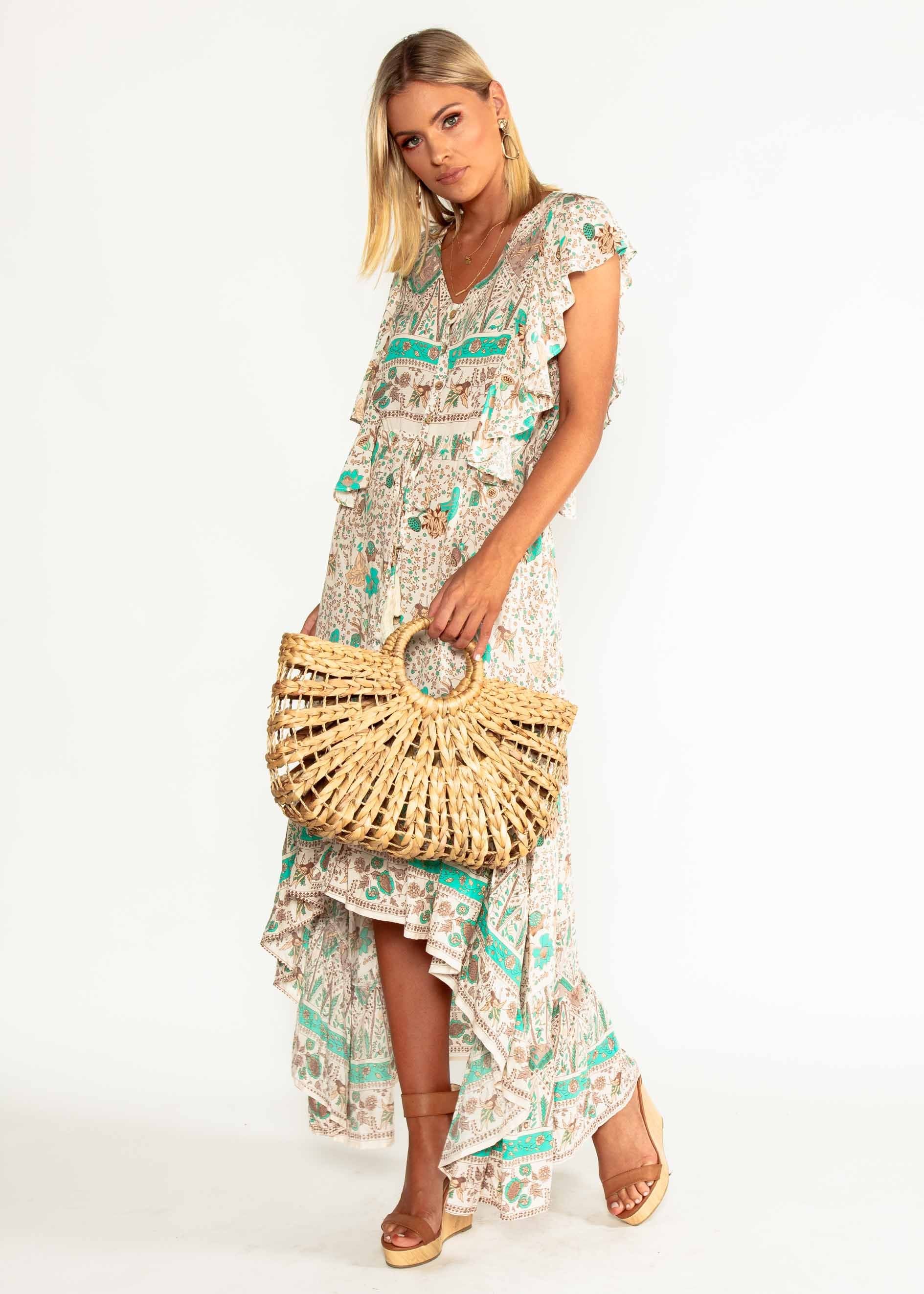 Marley Hi-Lo Maxi Dress - Hummingbird Sage