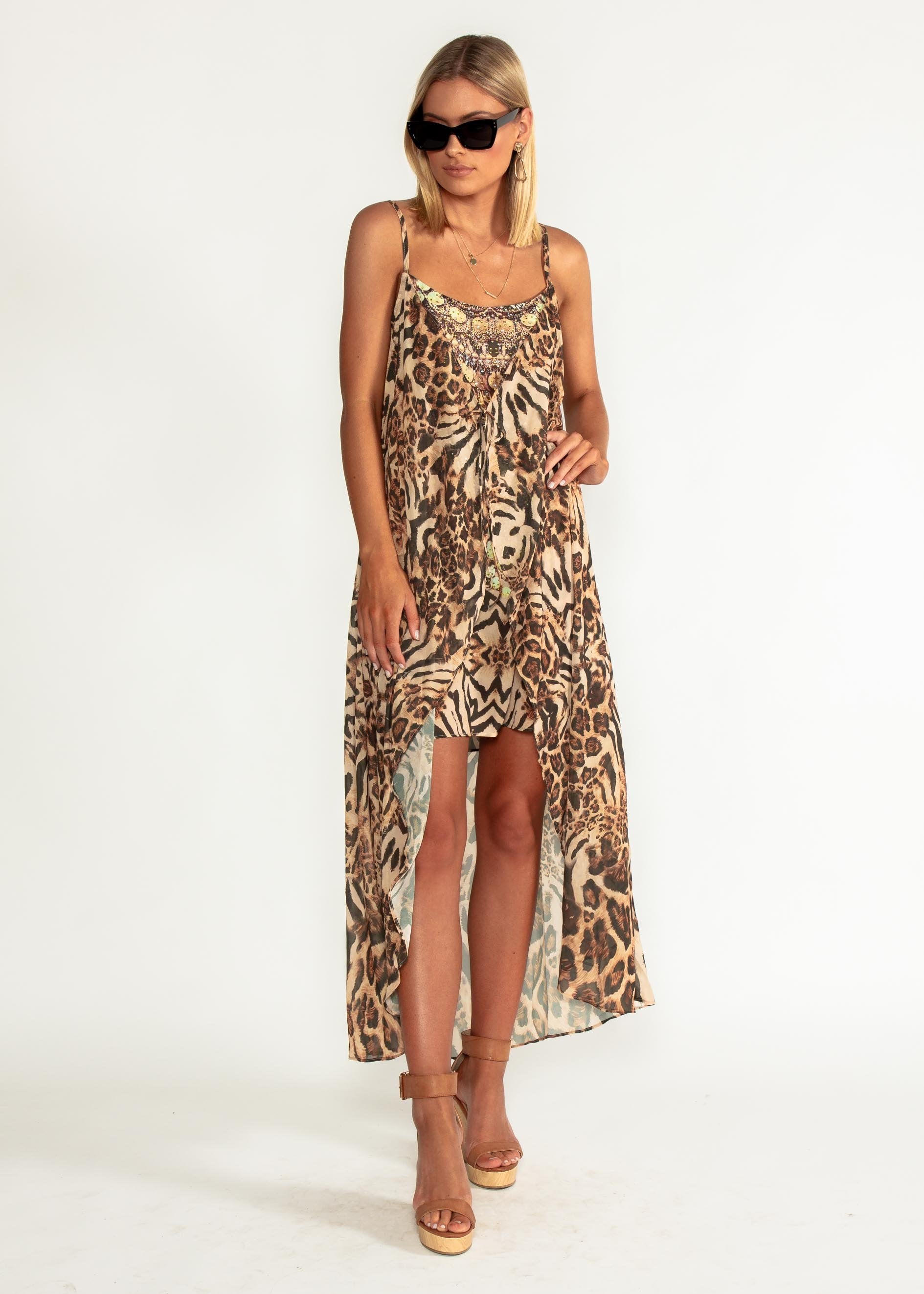 St. Valentine Chiffon Dress - Jaguar