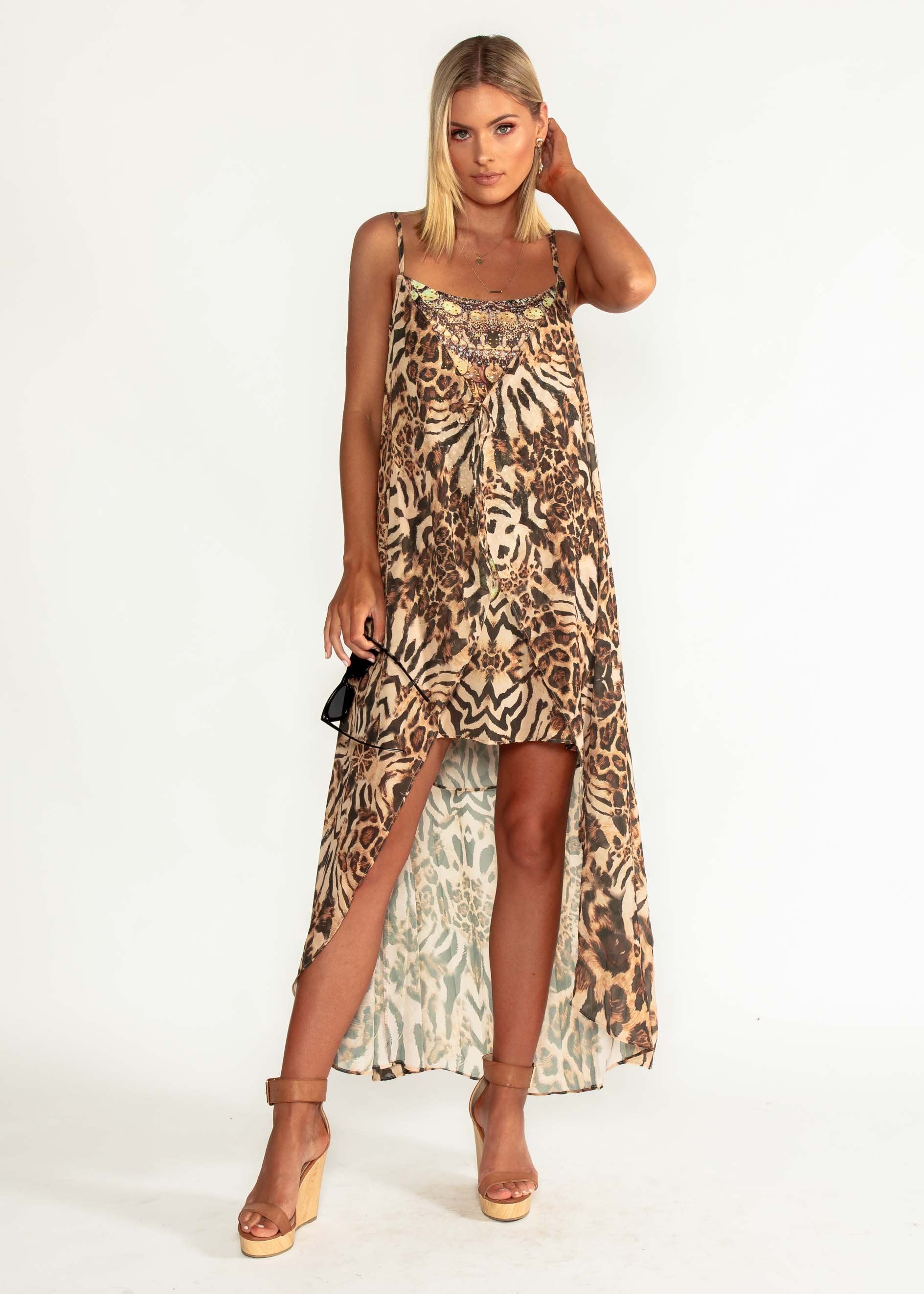 St. Valentine Chiffon Dress - Jaguar