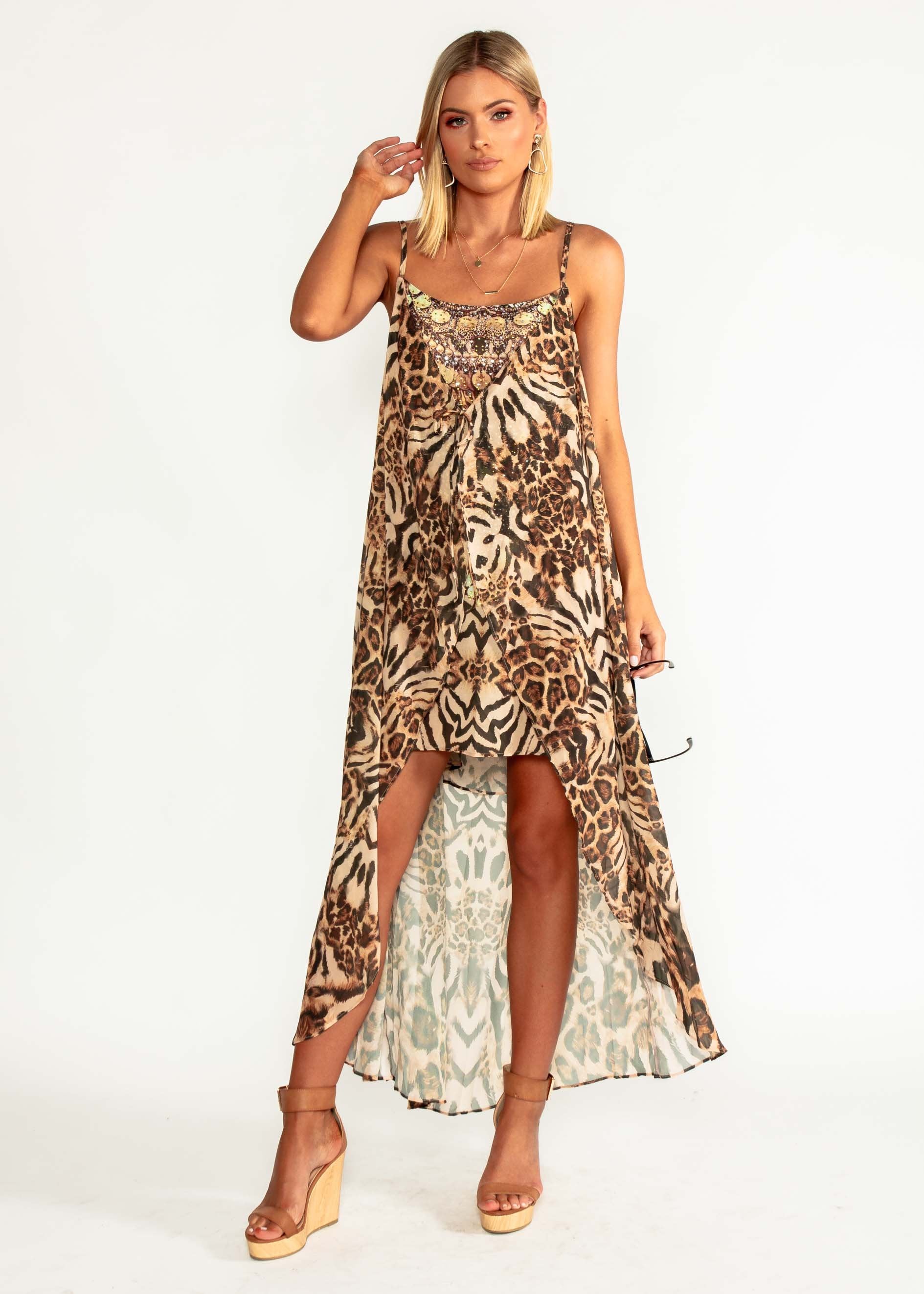 St. Valentine Chiffon Dress - Jaguar