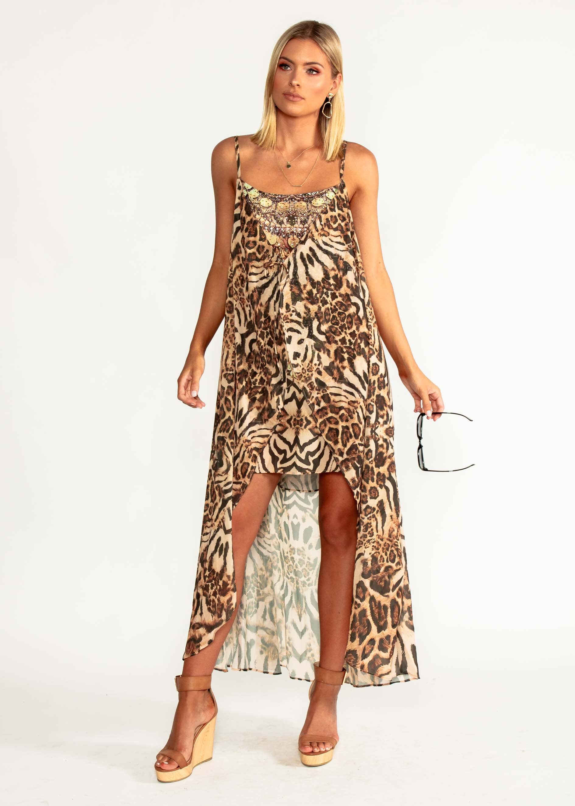 St. Valentine Chiffon Dress - Jaguar