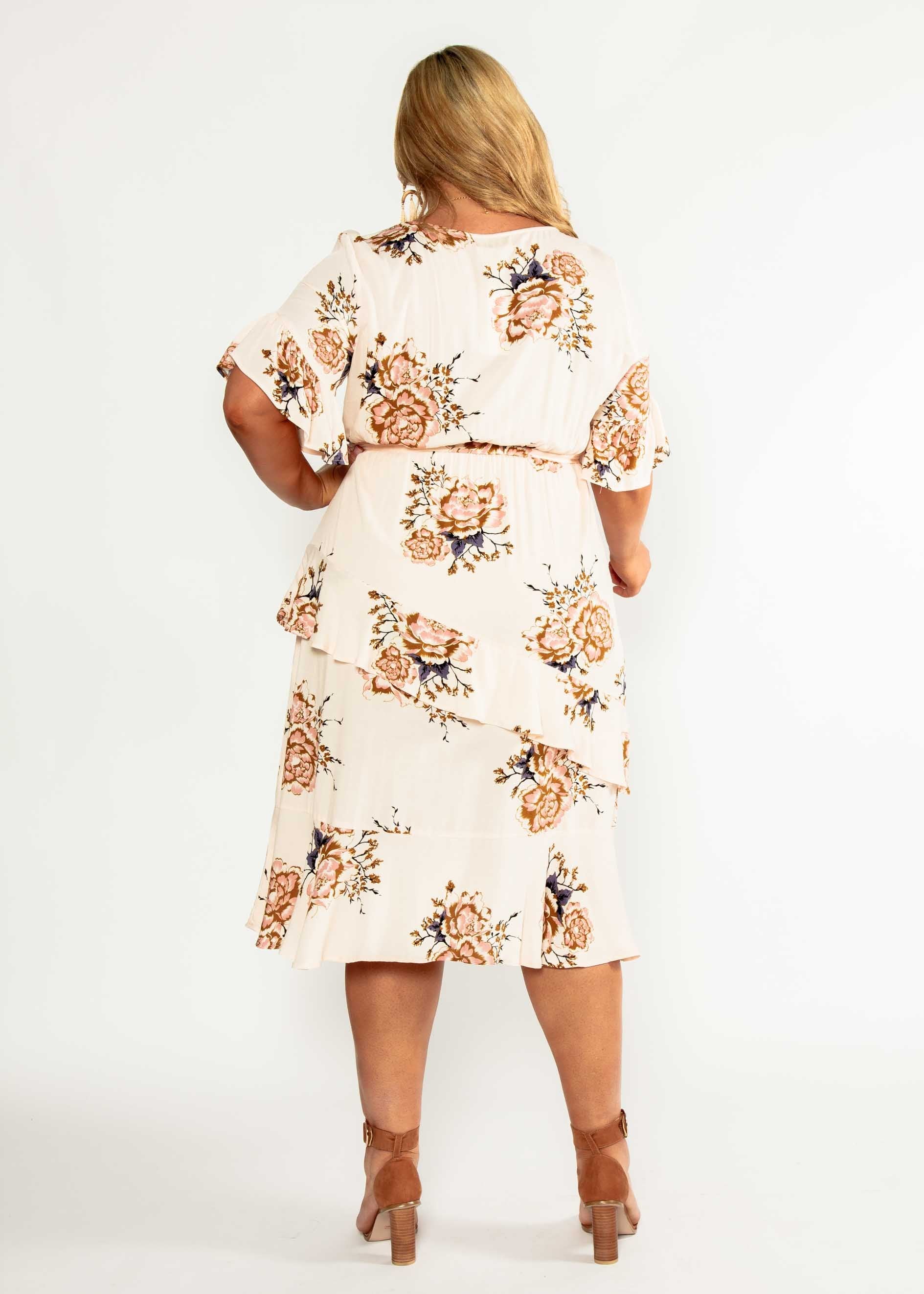 Sweet Lady Midi Dress w/ Tie - Posie