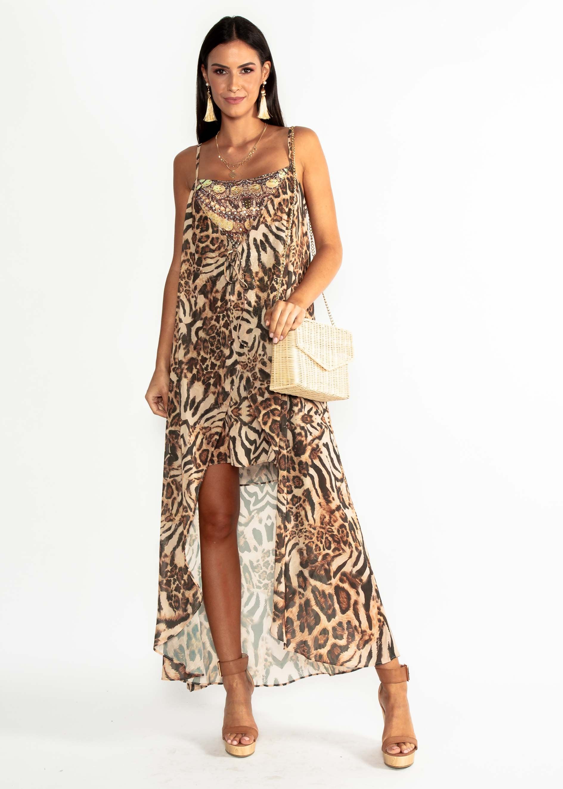 St. Valentine Chiffon Dress - Jaguar