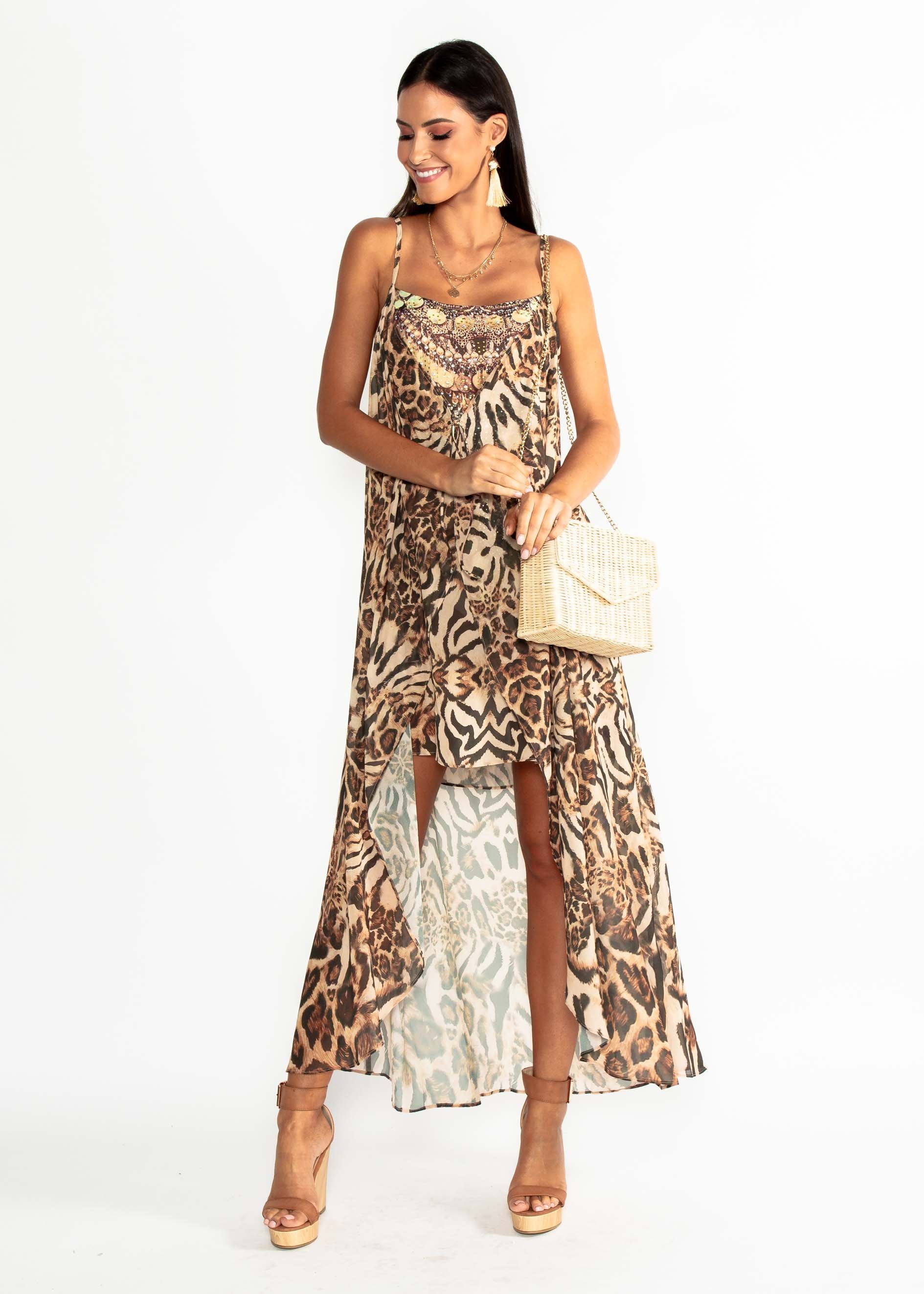 St. Valentine Chiffon Dress - Jaguar