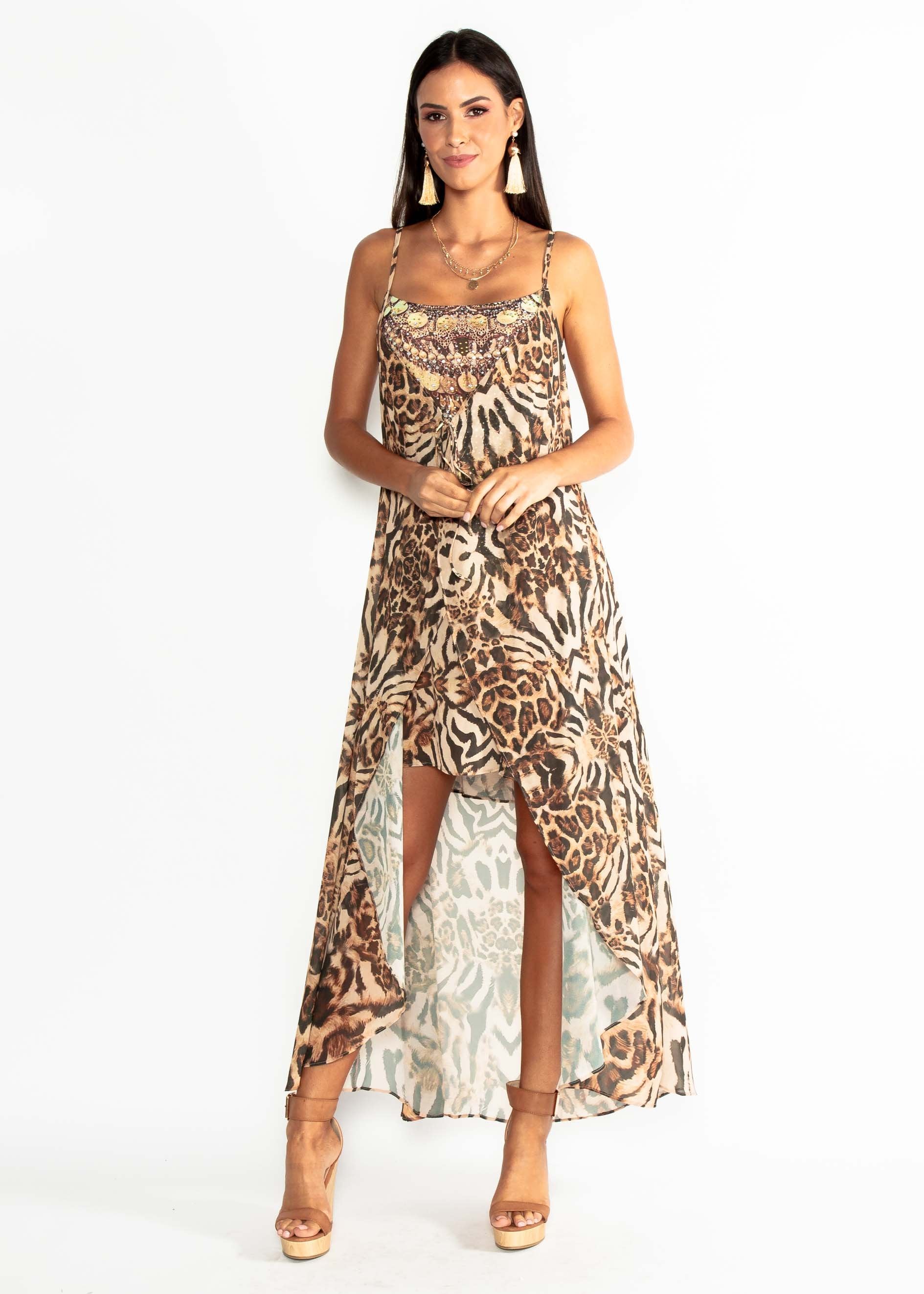 St. Valentine Chiffon Dress - Jaguar