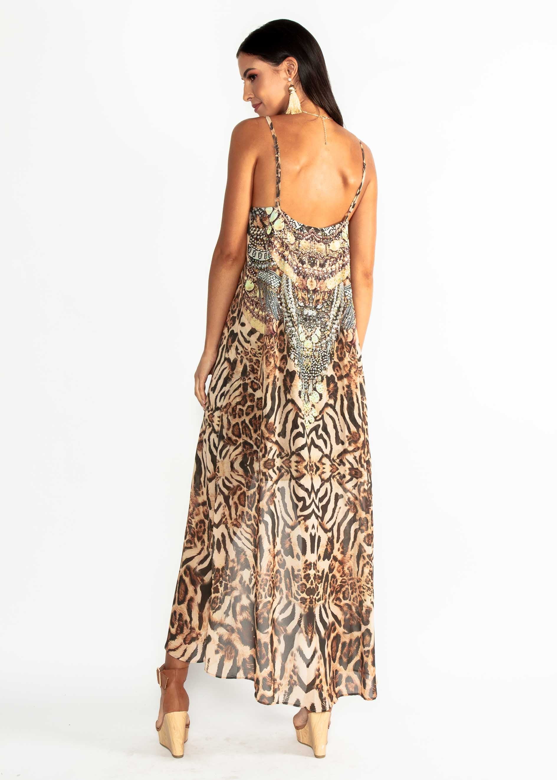 St. Valentine Chiffon Dress - Jaguar