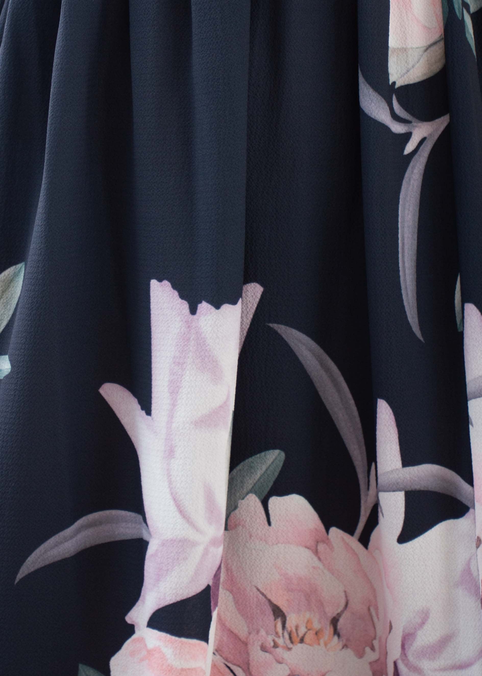 Sweet Serenade Halter Maxi Dress - Navy Floral