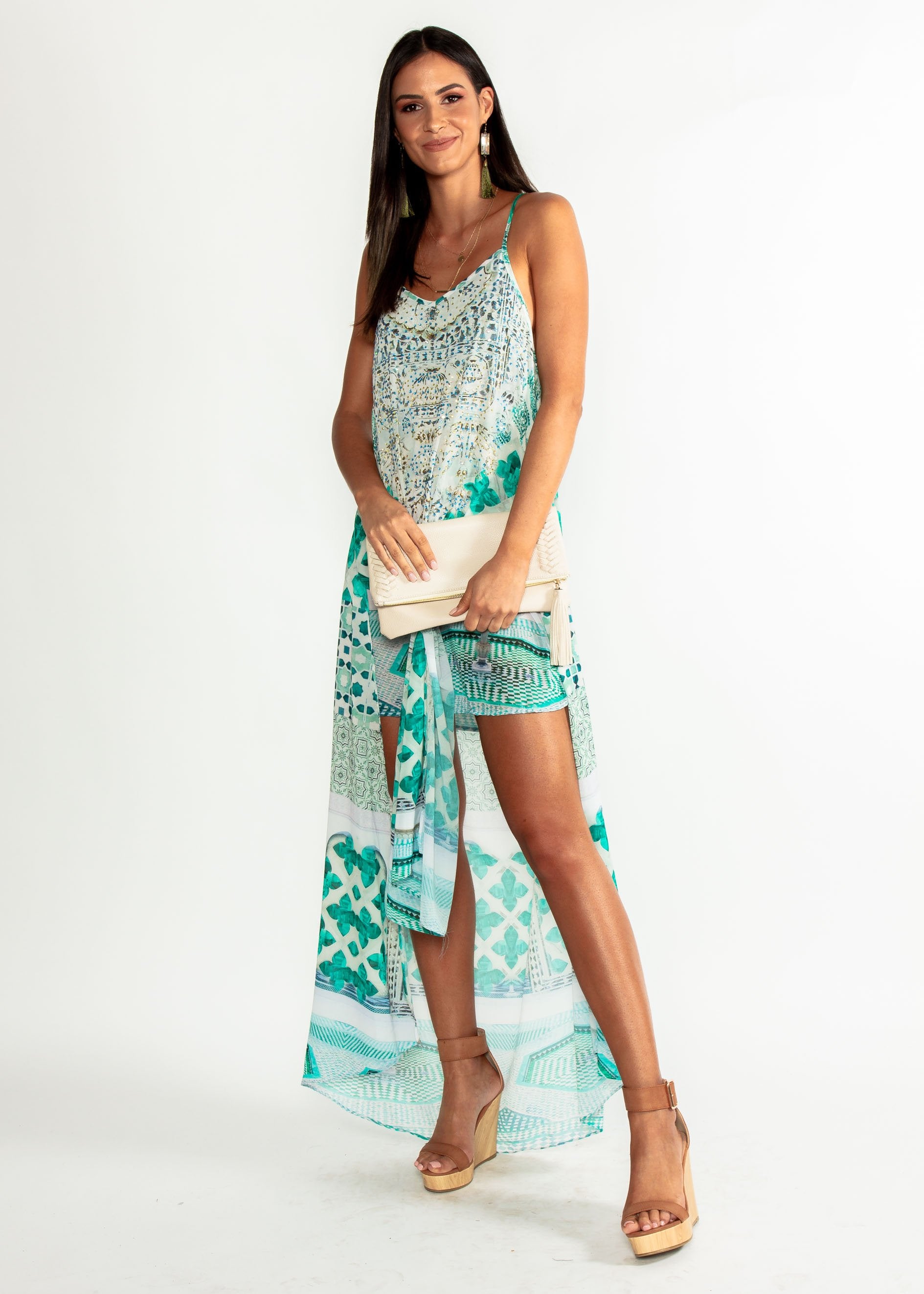 Lost Lotus Chiffon Maxi - Emerald City