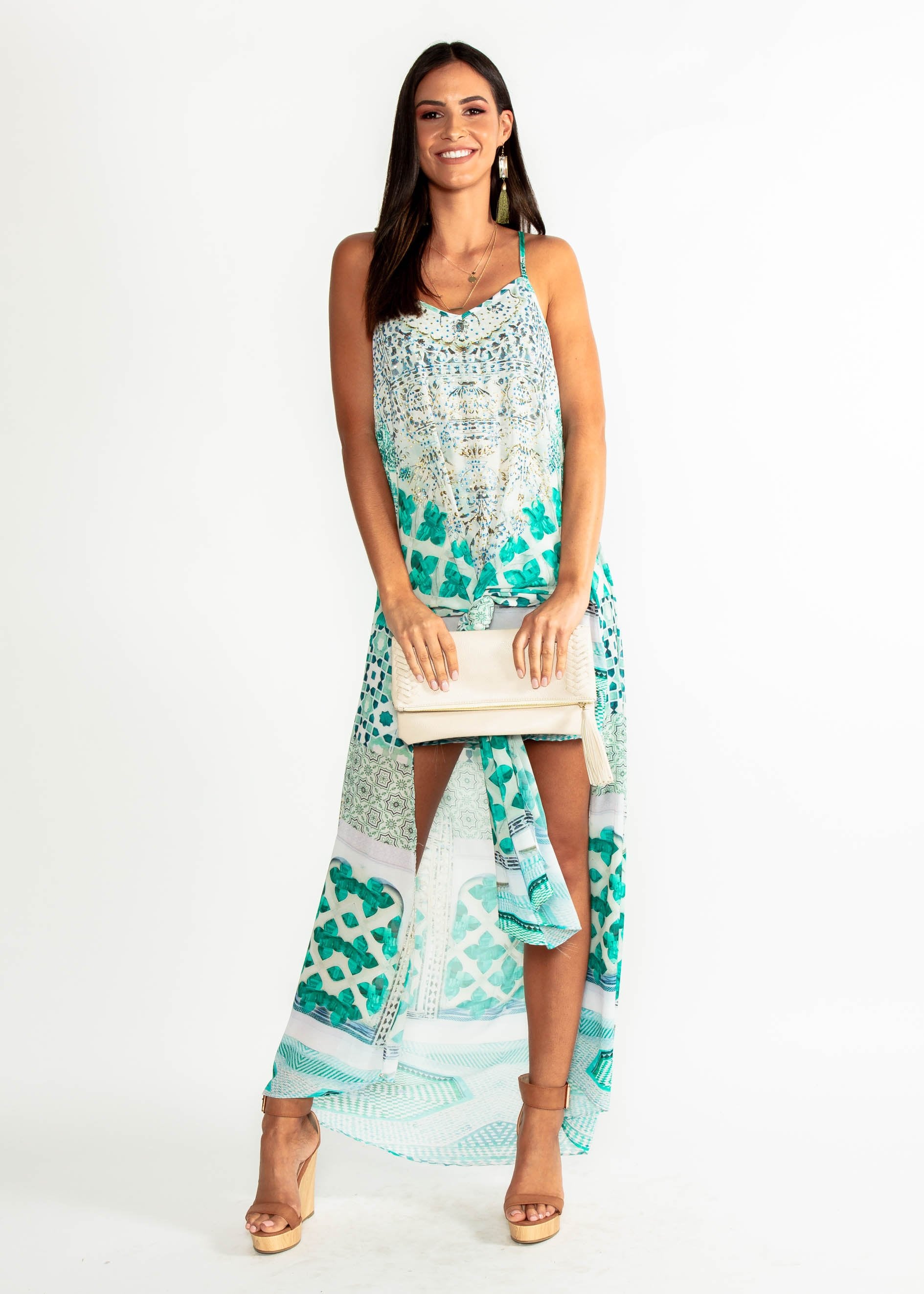 Lost Lotus Chiffon Maxi - Emerald City