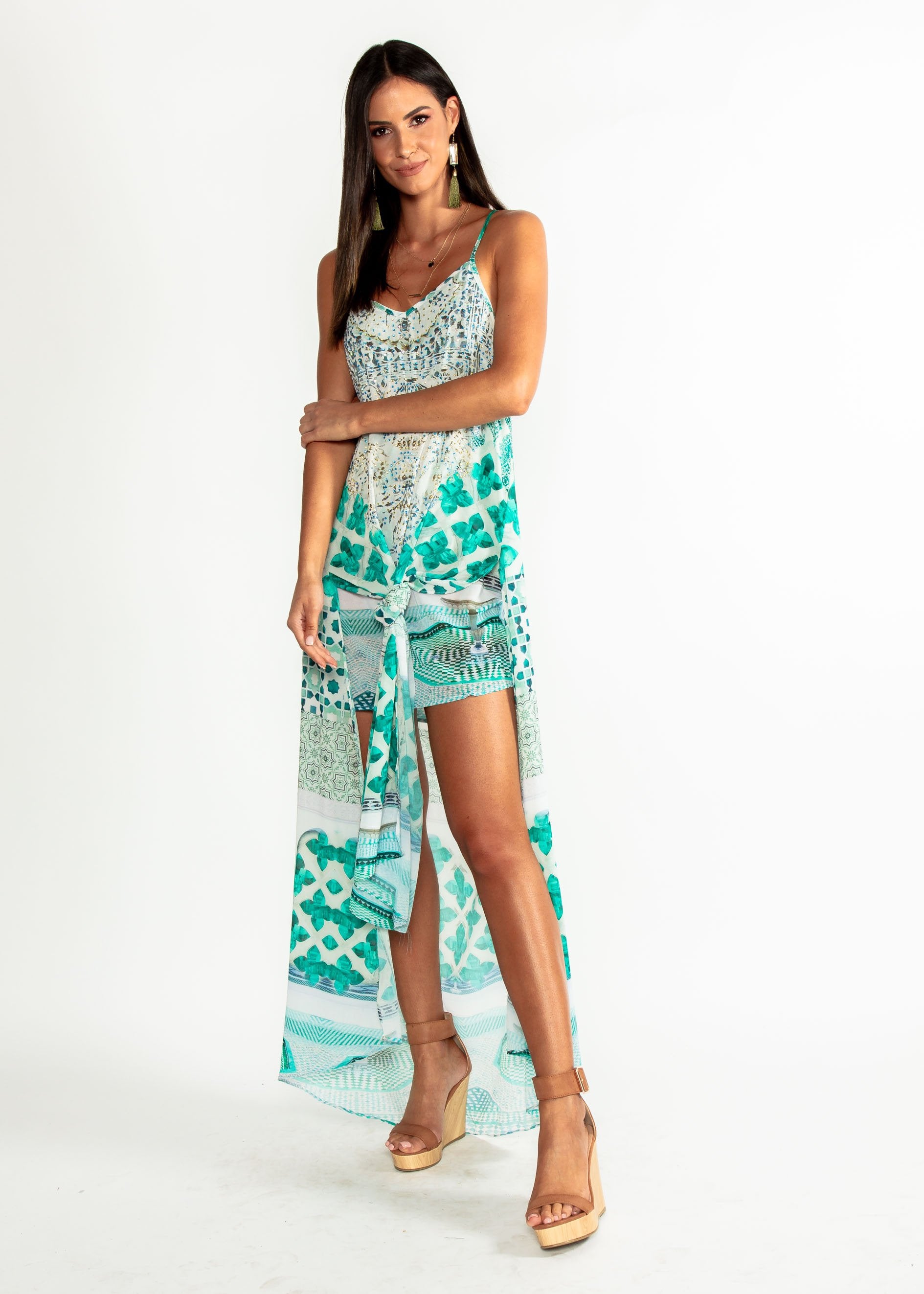Lost Lotus Chiffon Maxi - Emerald City