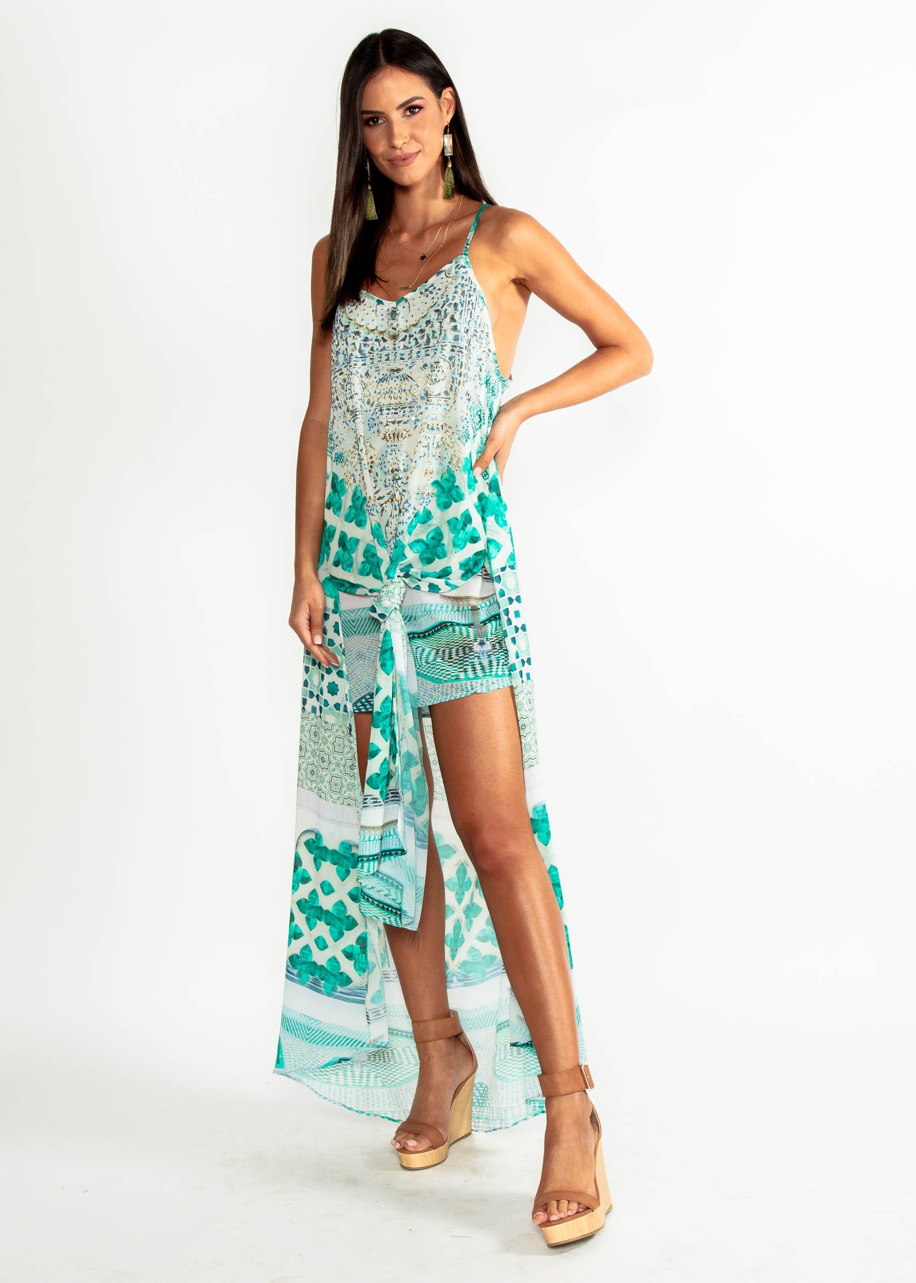 Lost Lotus Chiffon Maxi - Emerald City
