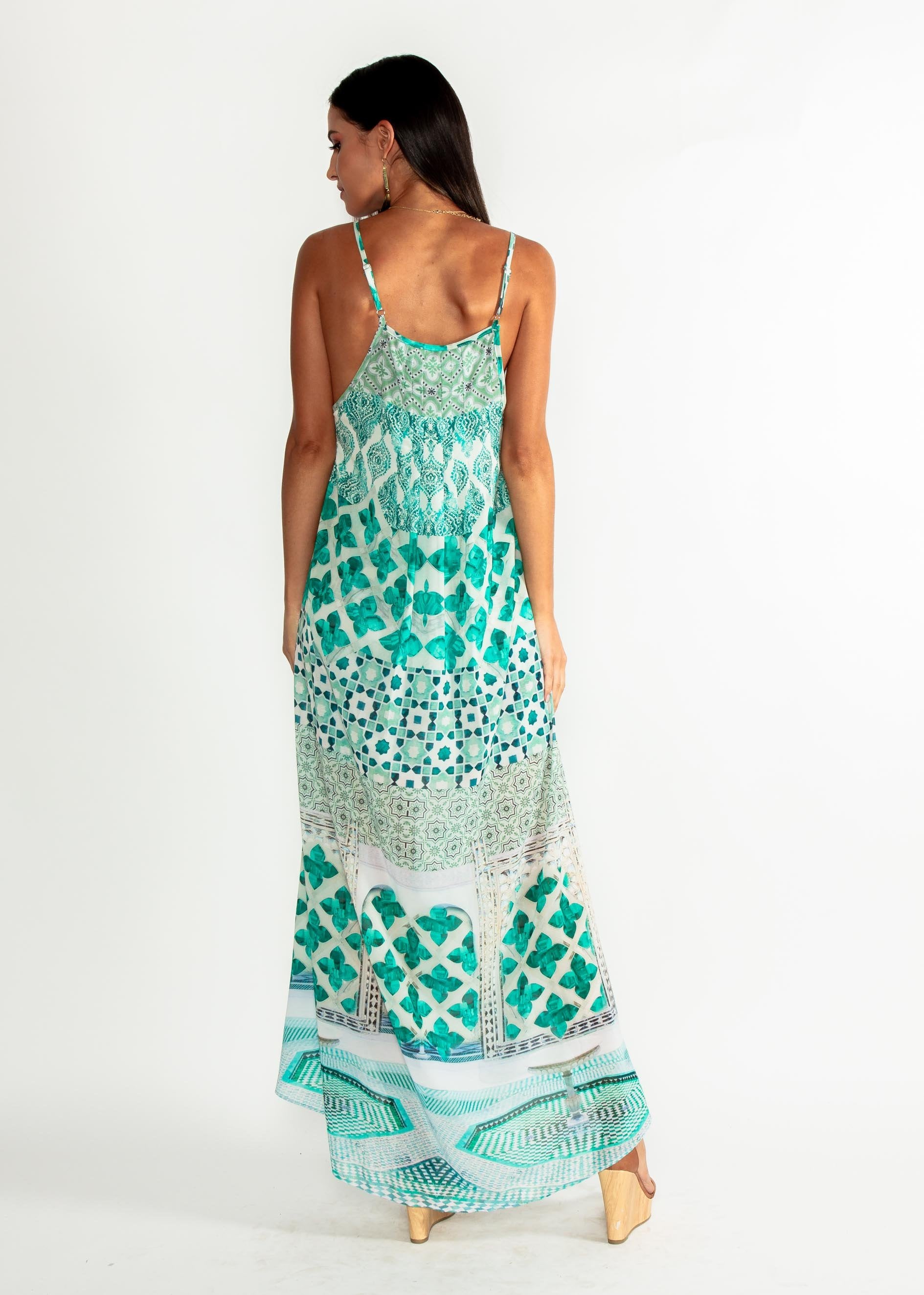 Lost Lotus Chiffon Maxi - Emerald City