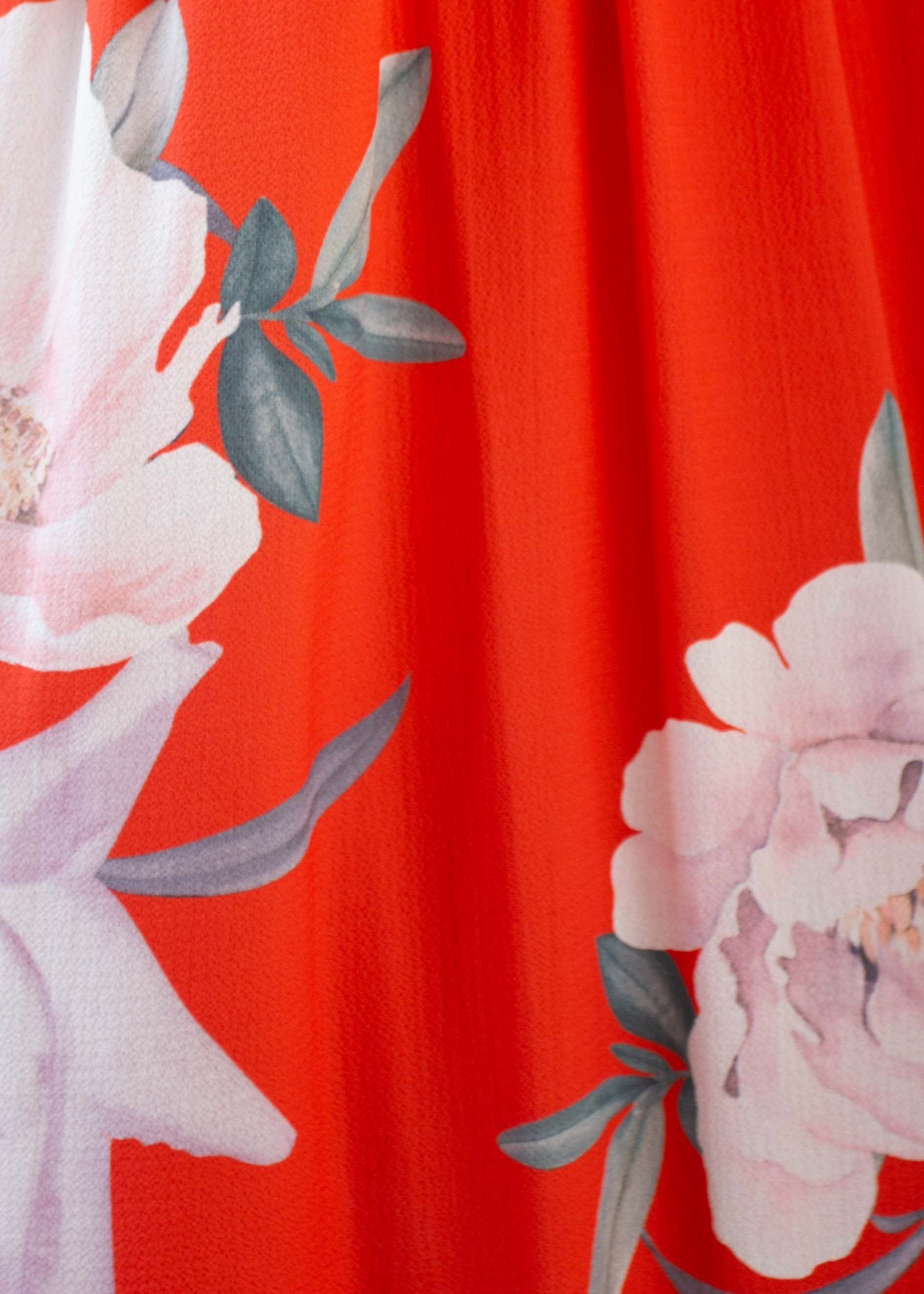 Sweet Serenade Halter Maxi Dress - Scarlet Floral