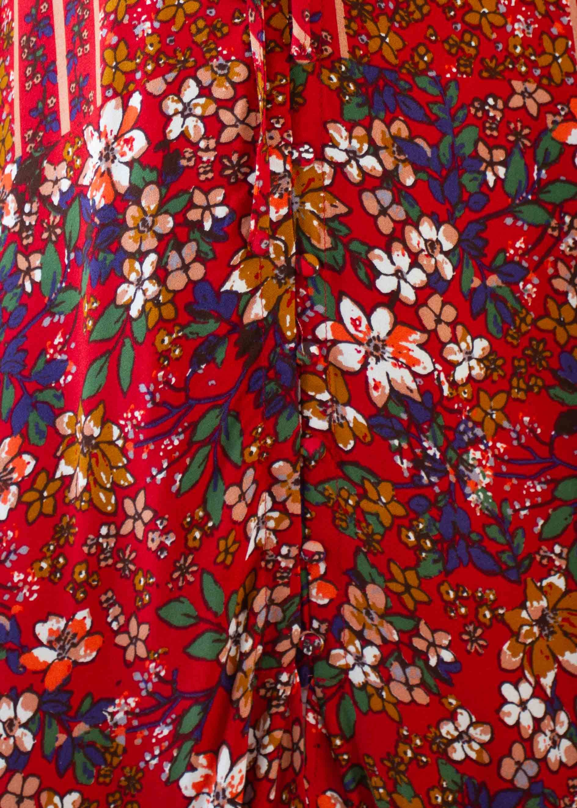 Marsielle Hi-Lo Maxi Dress - Red Floral