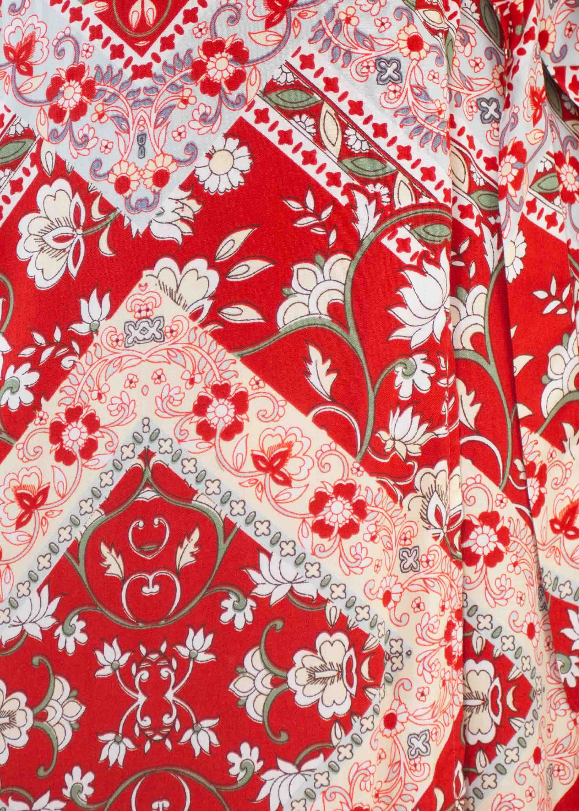 Elise Maxi Wrap Dress - Red Paisley