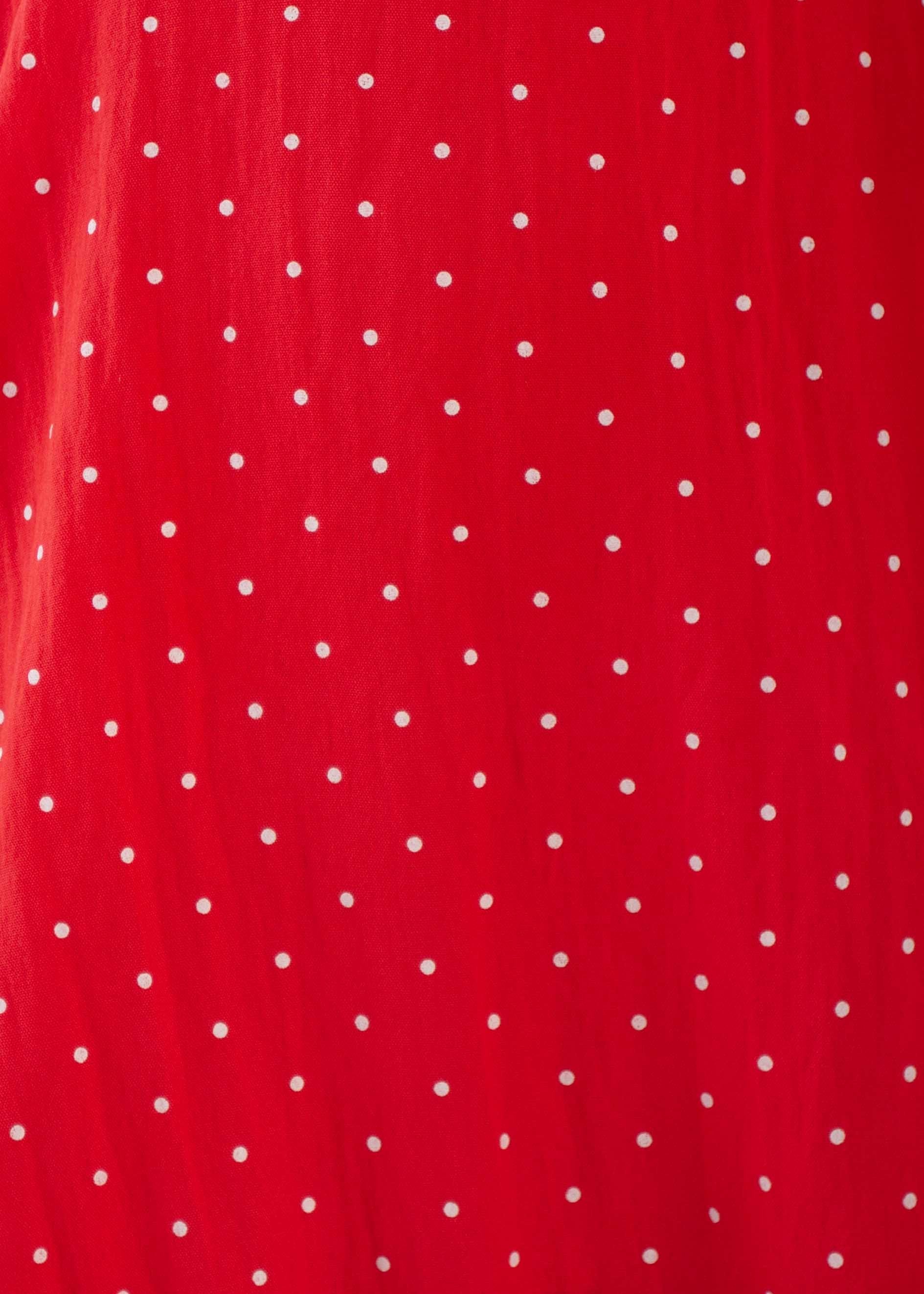 Hollie Wrap Midi Dress - Red Polka