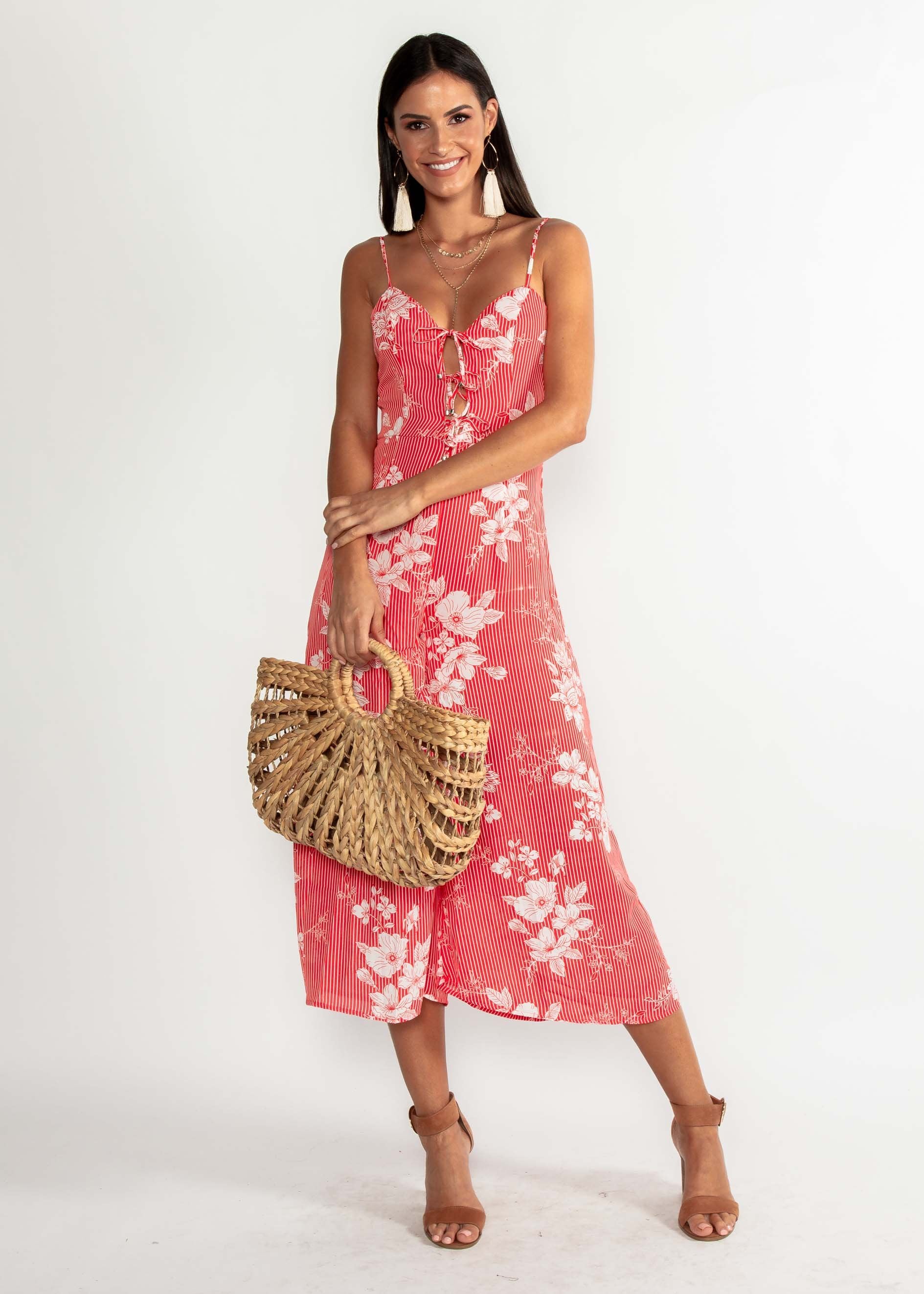 Kiana Pantsuit - Red Floral