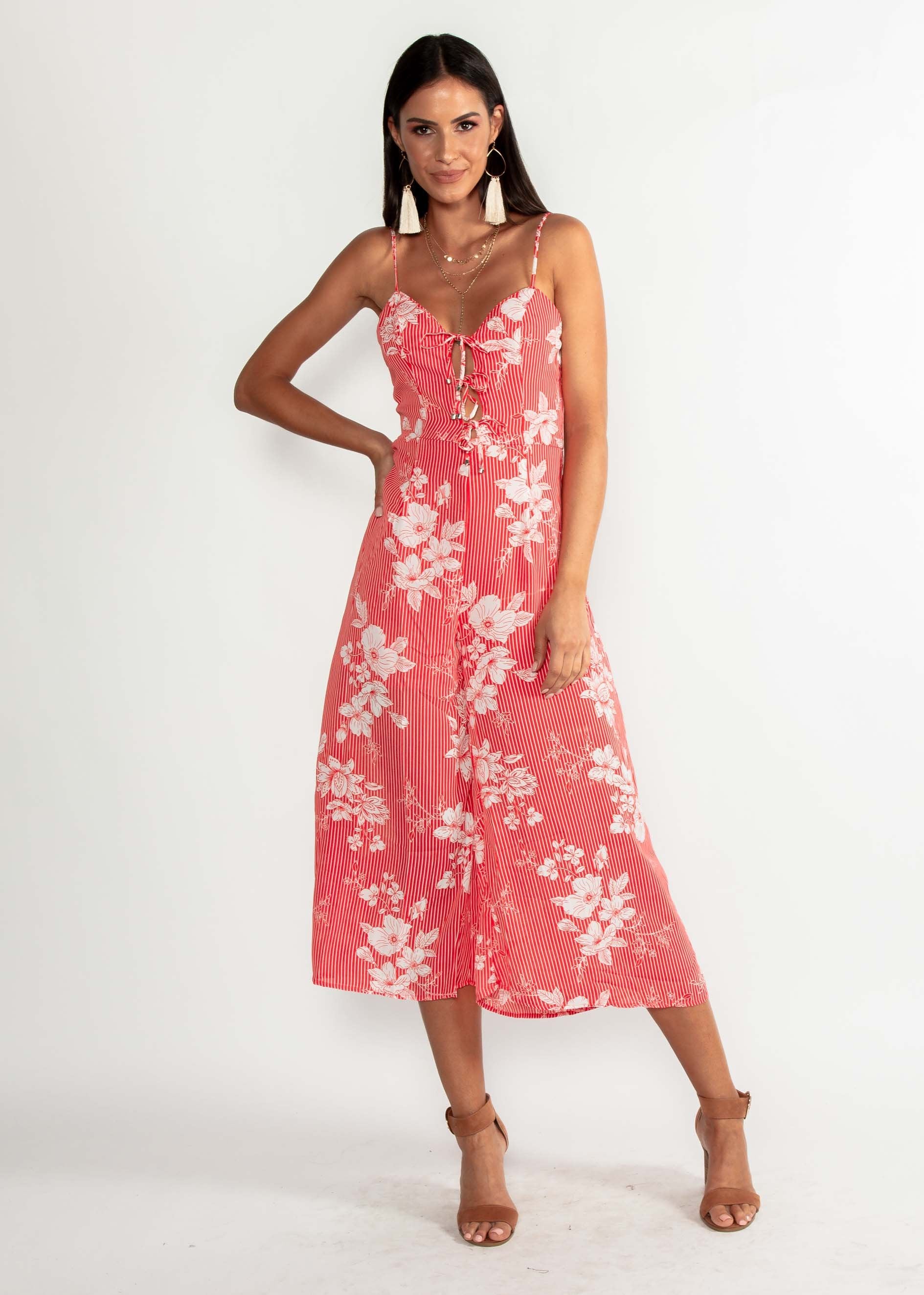 Kiana Pantsuit - Red Floral