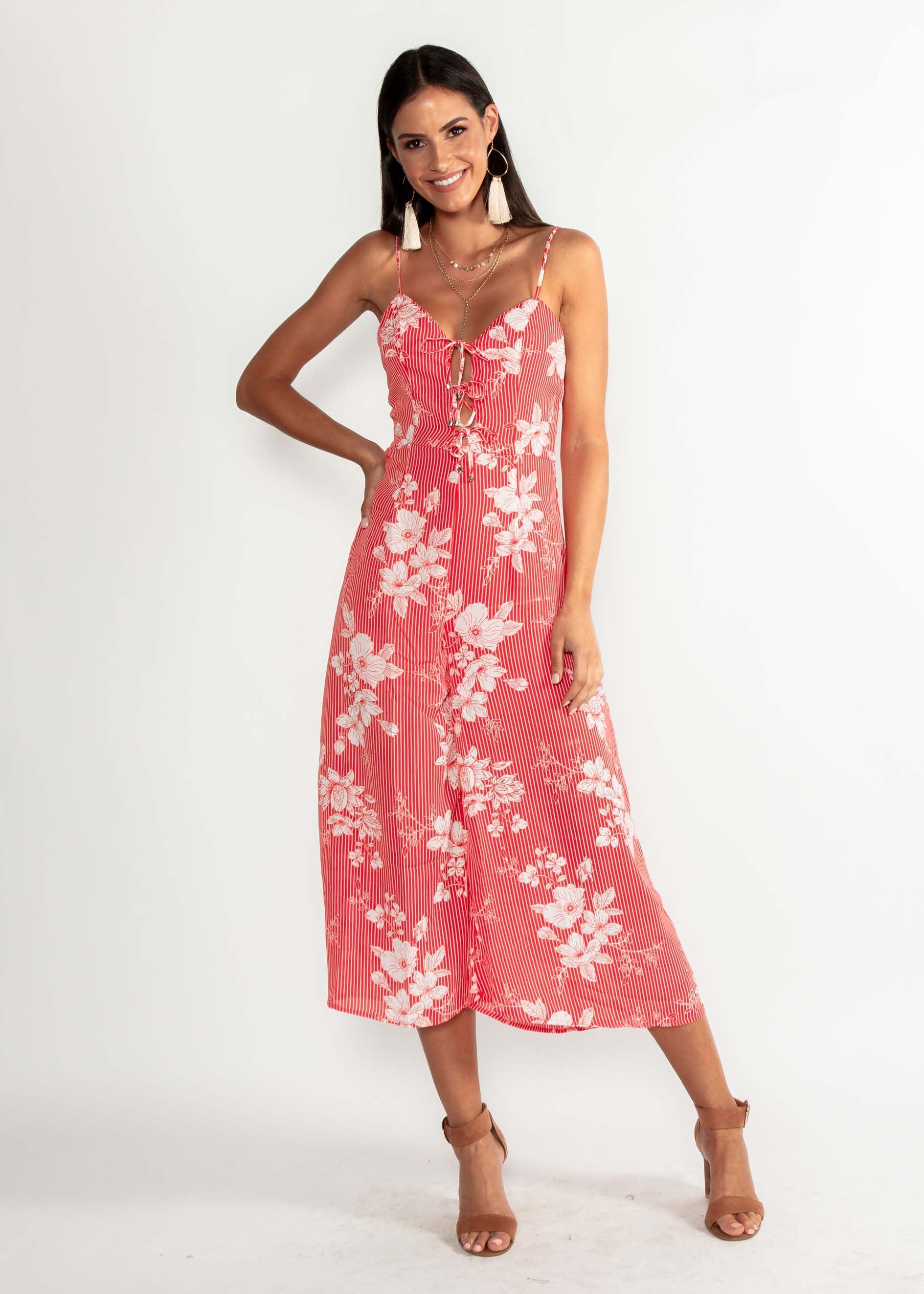 Kiana Pantsuit - Red Floral
