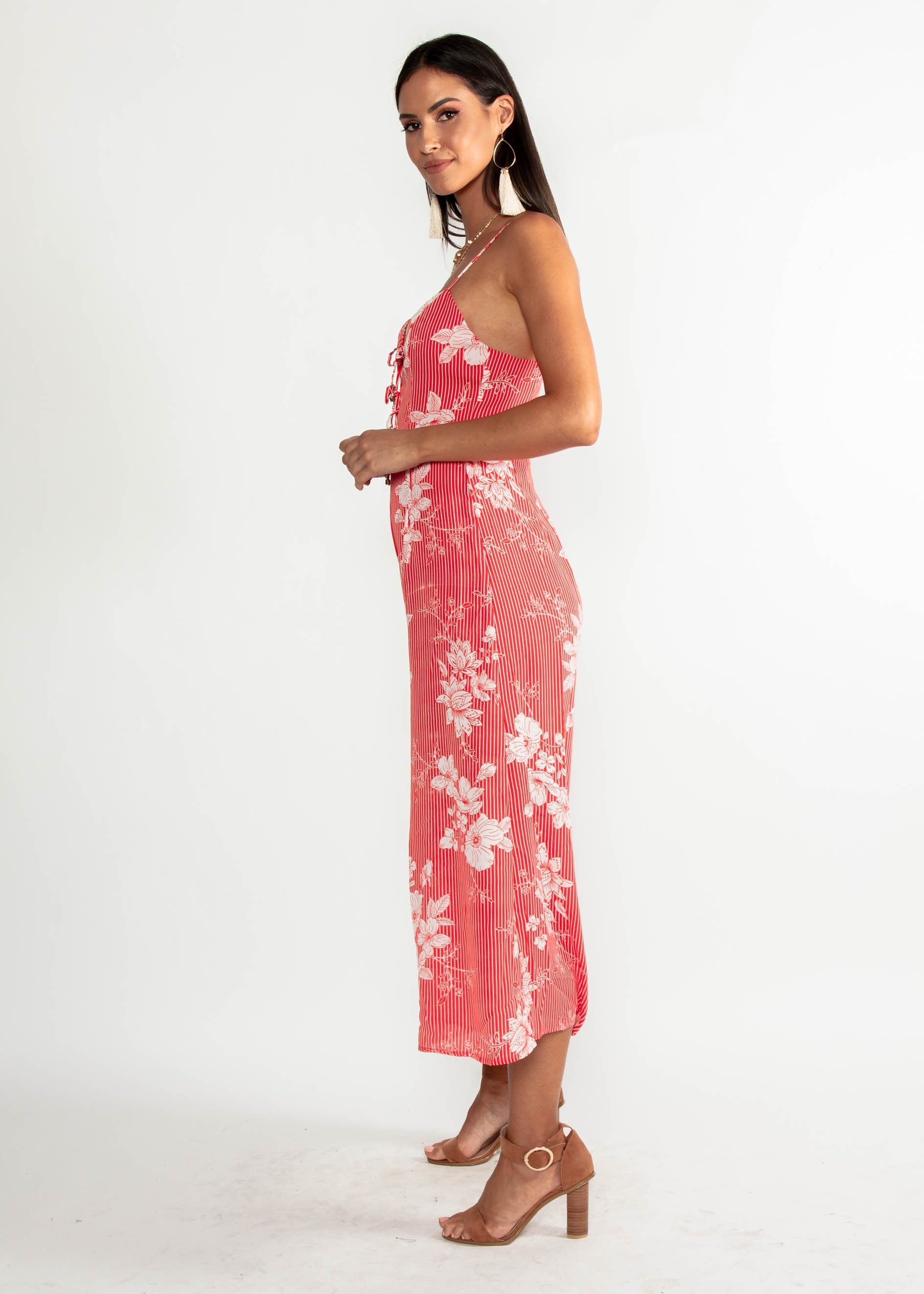Kiana Pantsuit - Red Floral