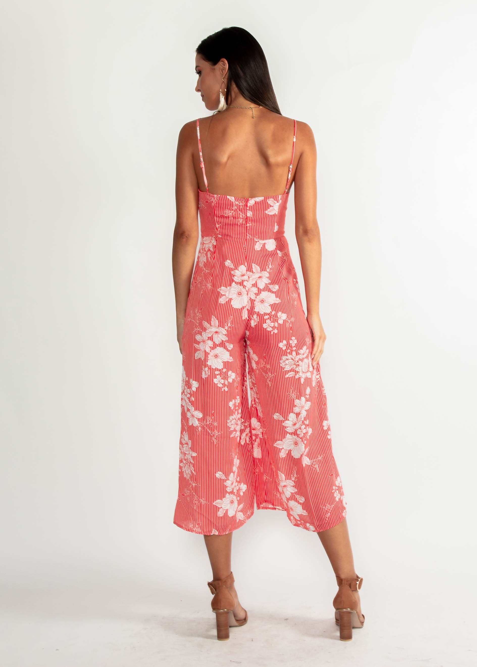 Kiana Pantsuit - Red Floral
