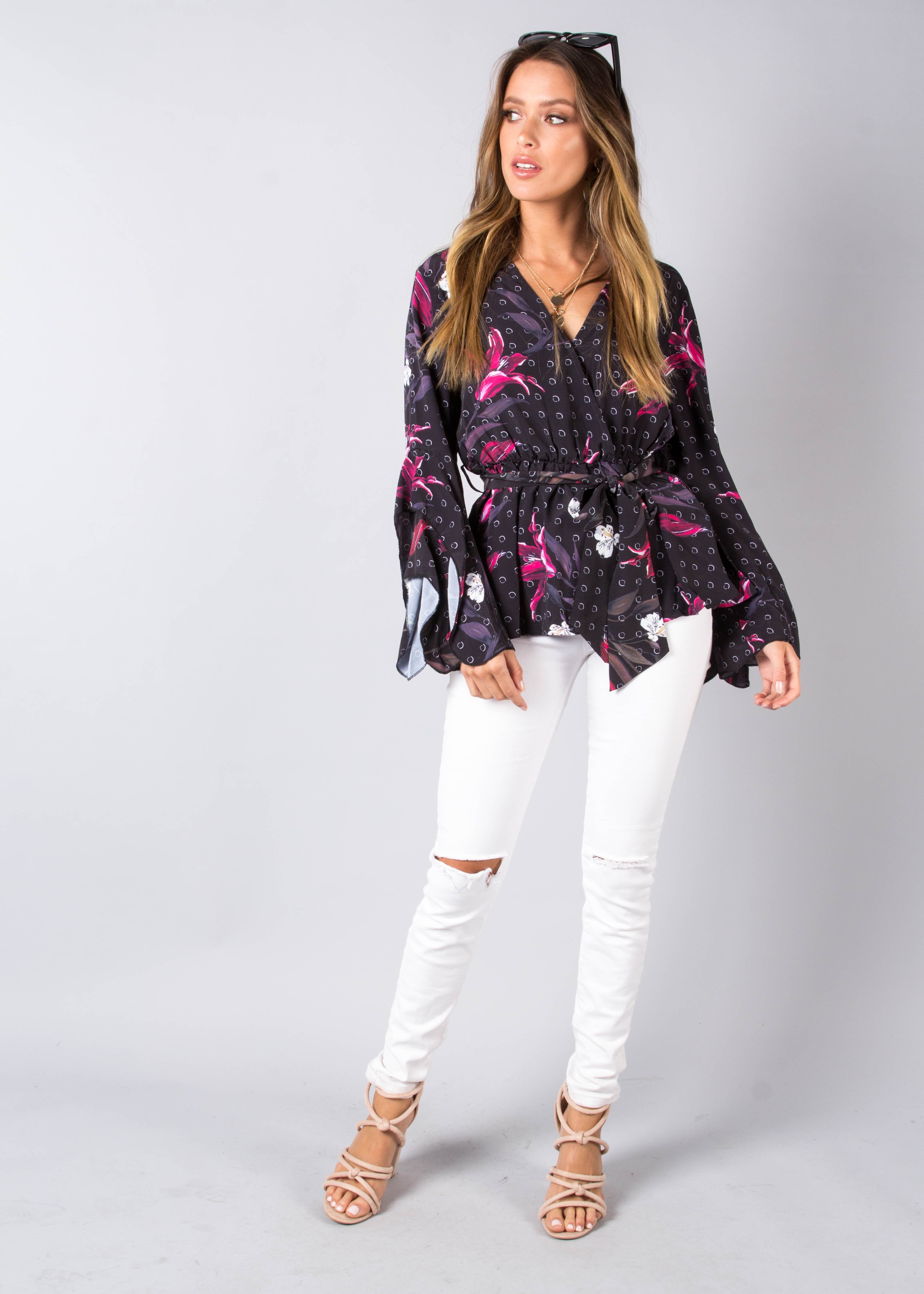 Claremont Blouse w/ Tie - Black