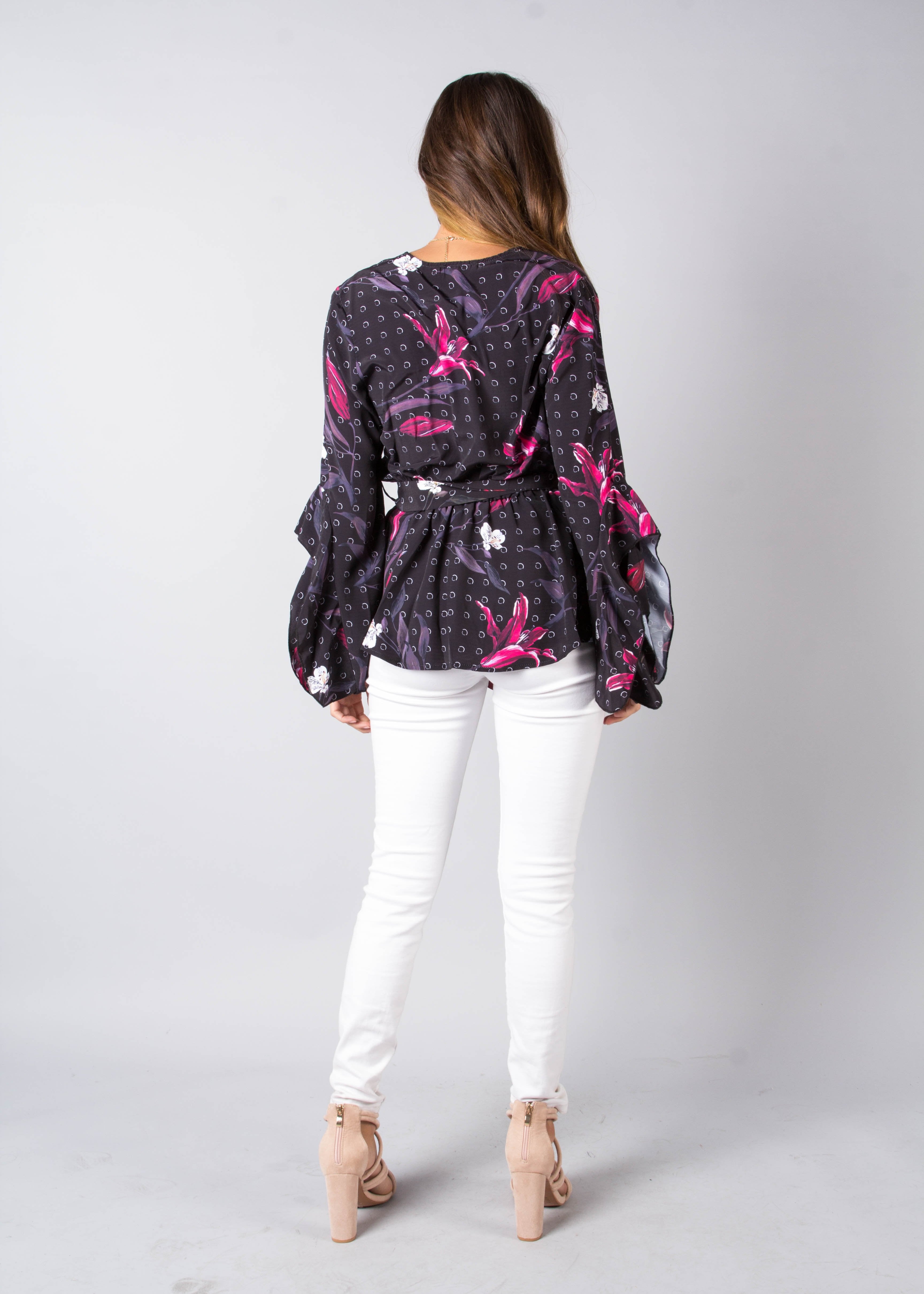 Claremont Blouse w/ Tie - Black
