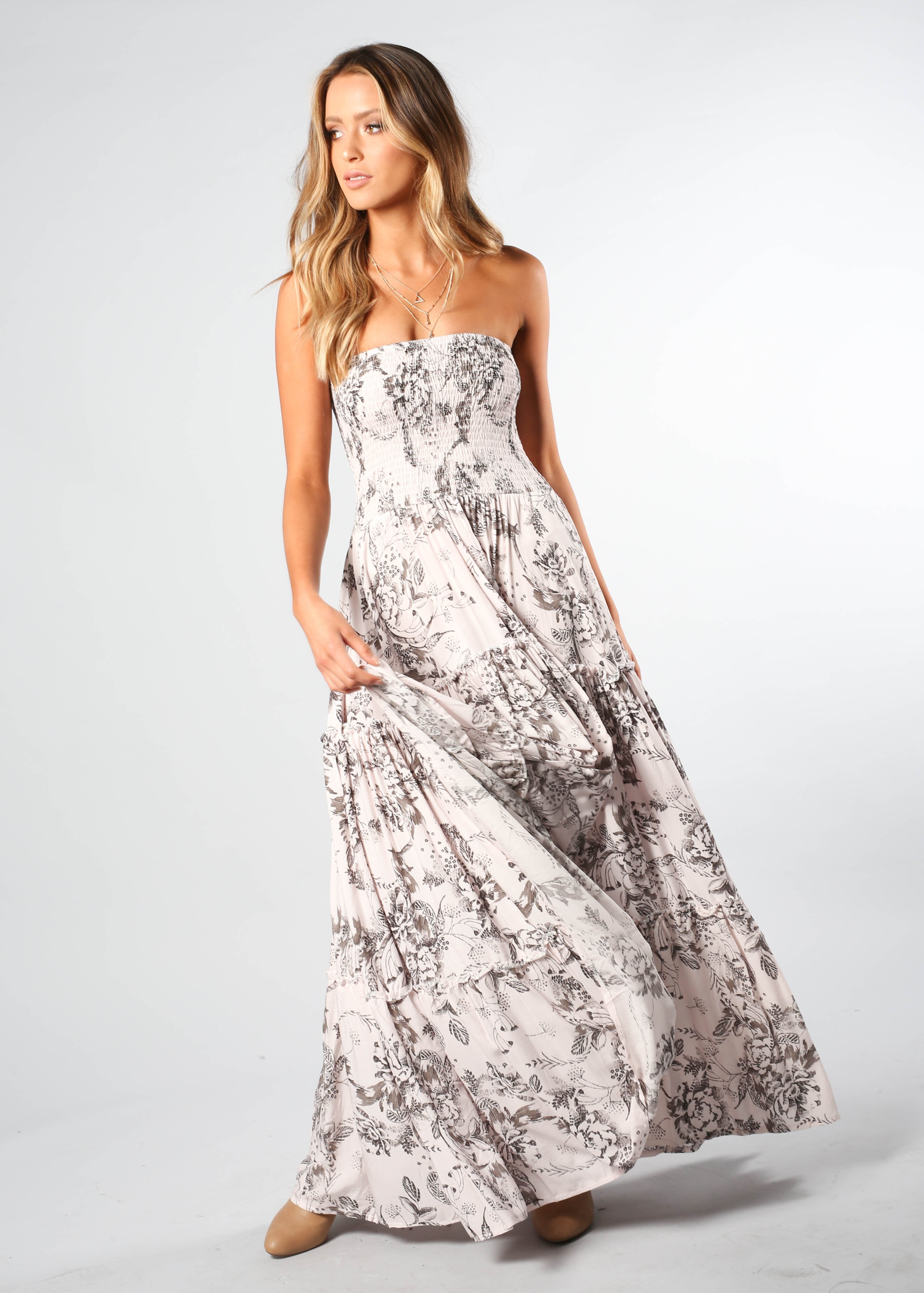 Salsa Strapless Maxi Dress - Seeing Pink