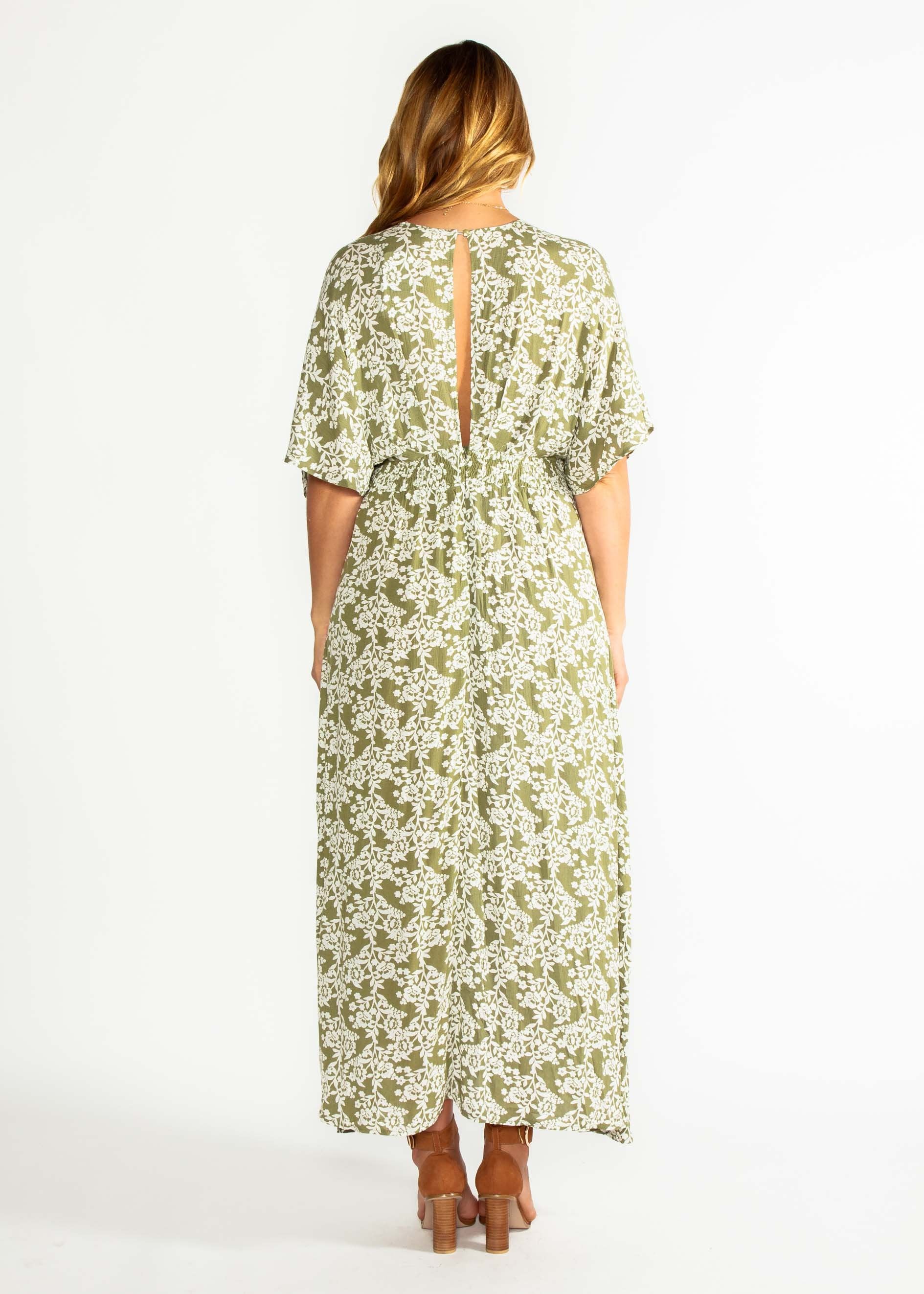 Glory Days Maxi Dress - Khaki Floral