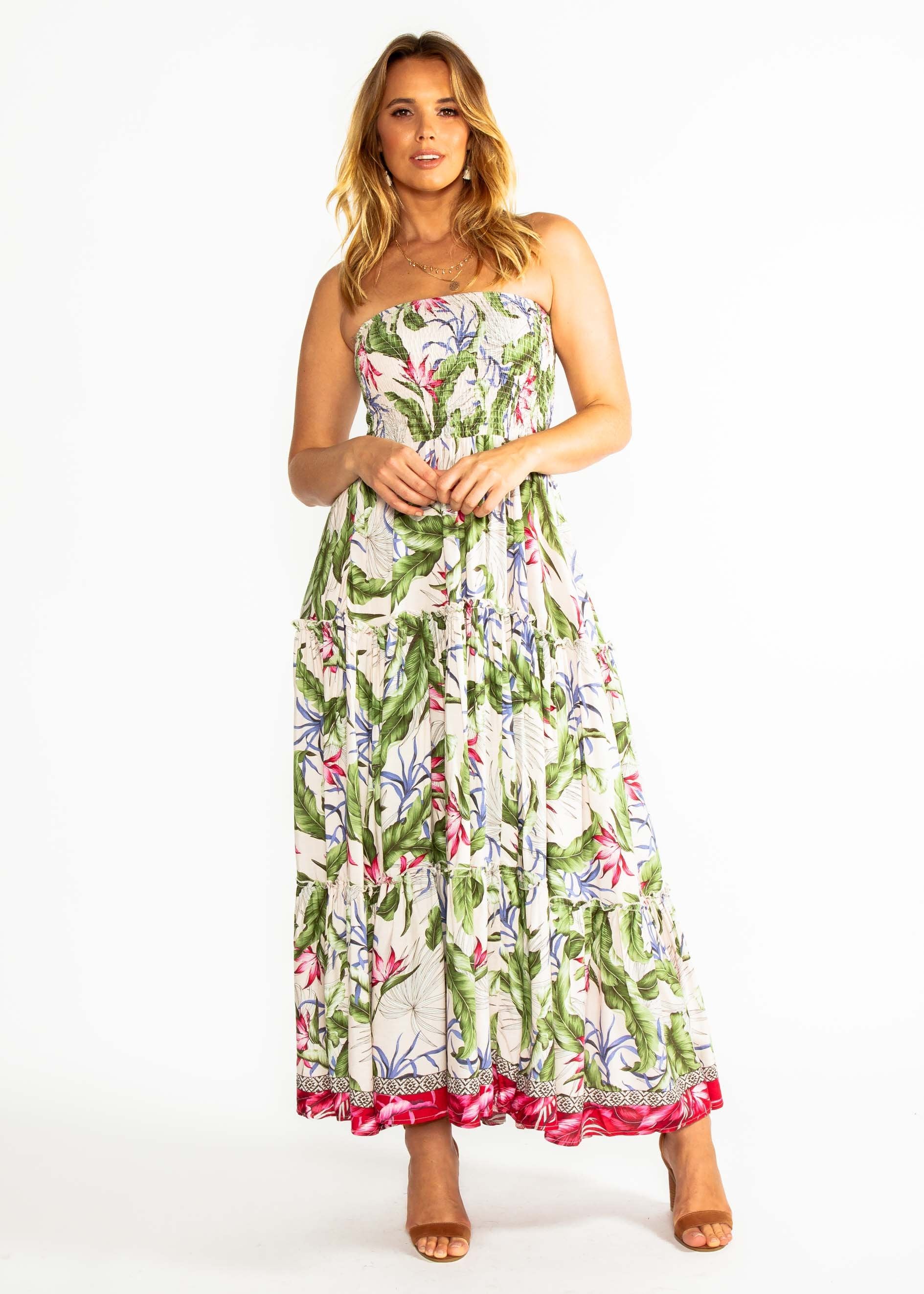 Salsa Strapless Maxi Dress - Rosa