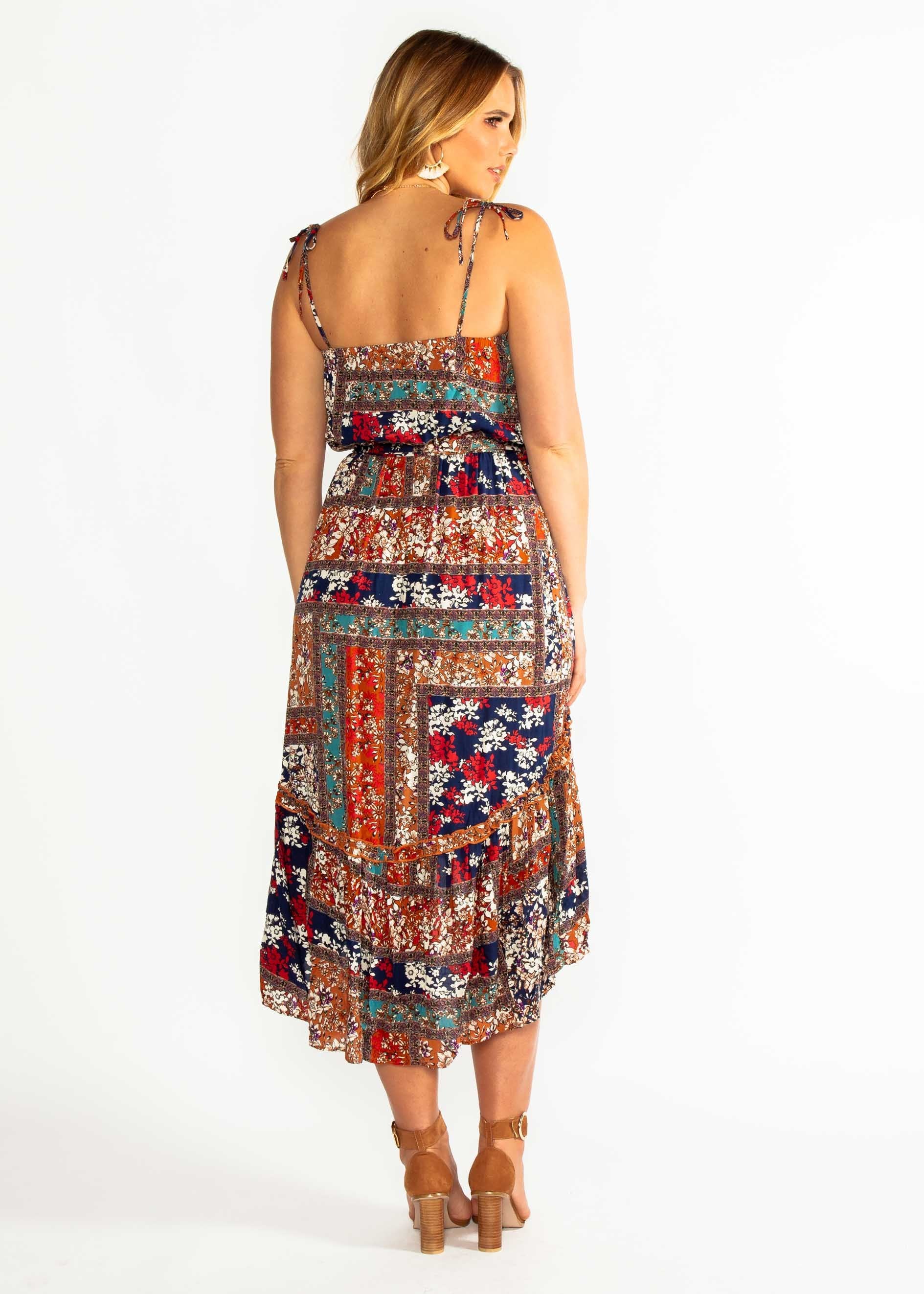 Nathalia Hi-Lo Midi Dress - Moroccan Floral