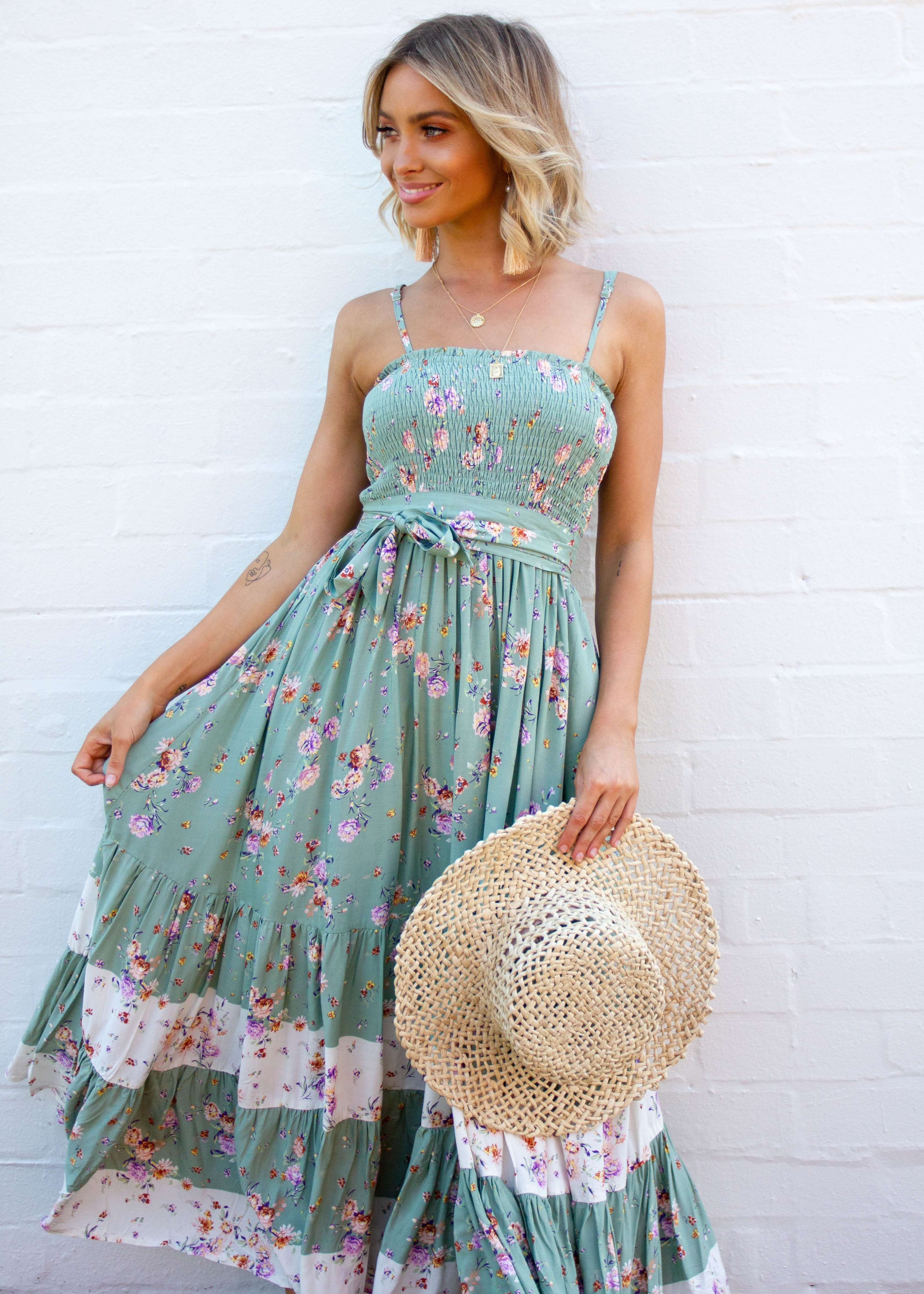 Rimu Maxi Dress w/ Tie - Betsy