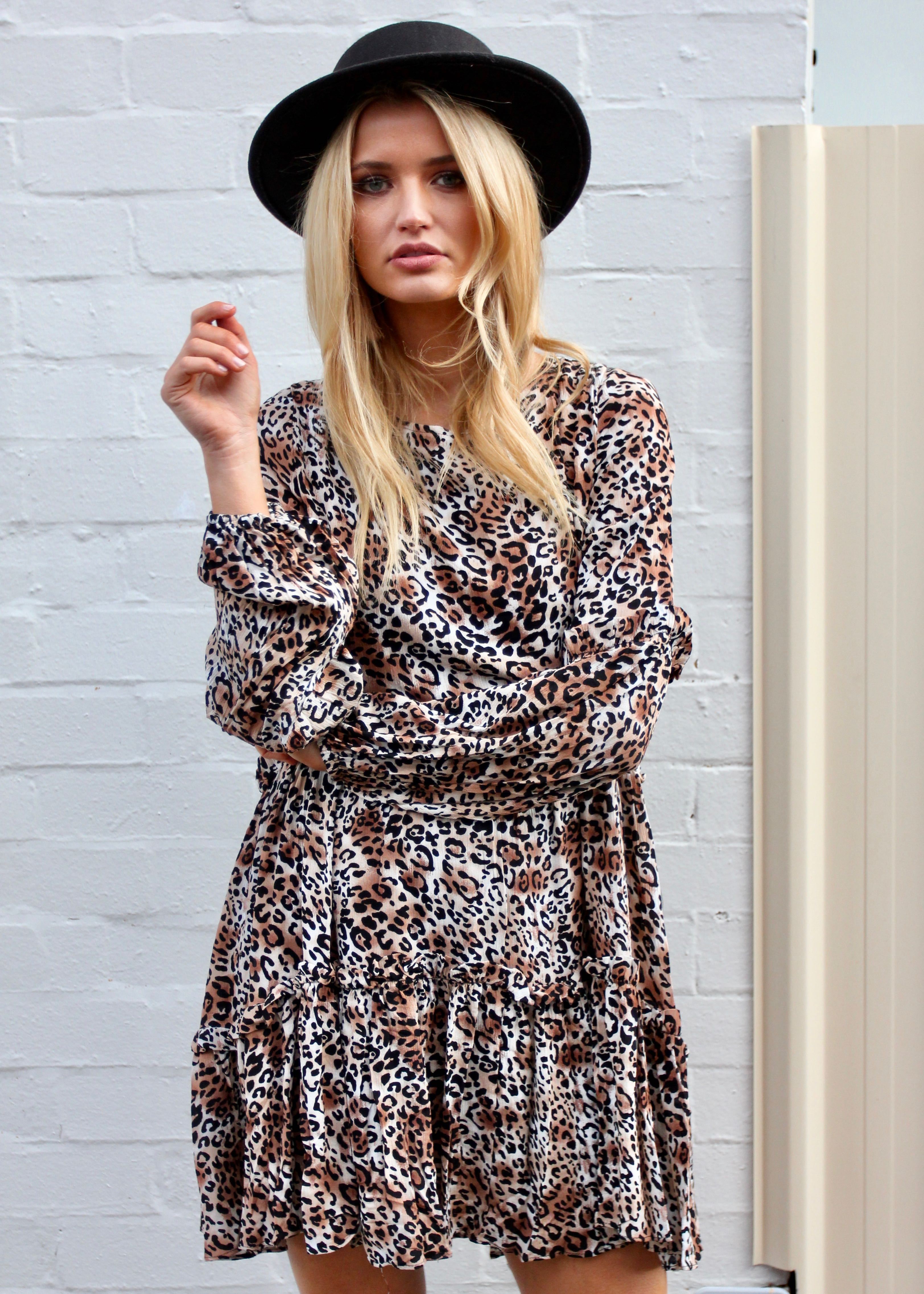 About Time Swing Dress - Leopard