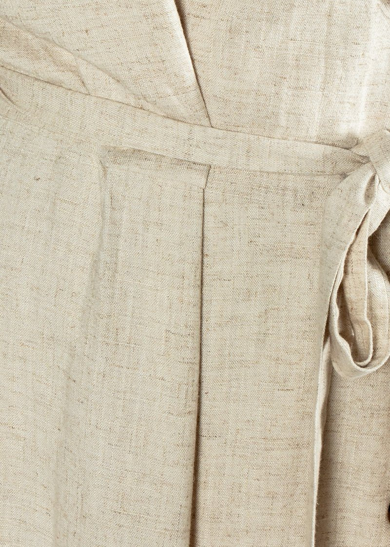 Safe & Sound Linen Midi Dress - Natural