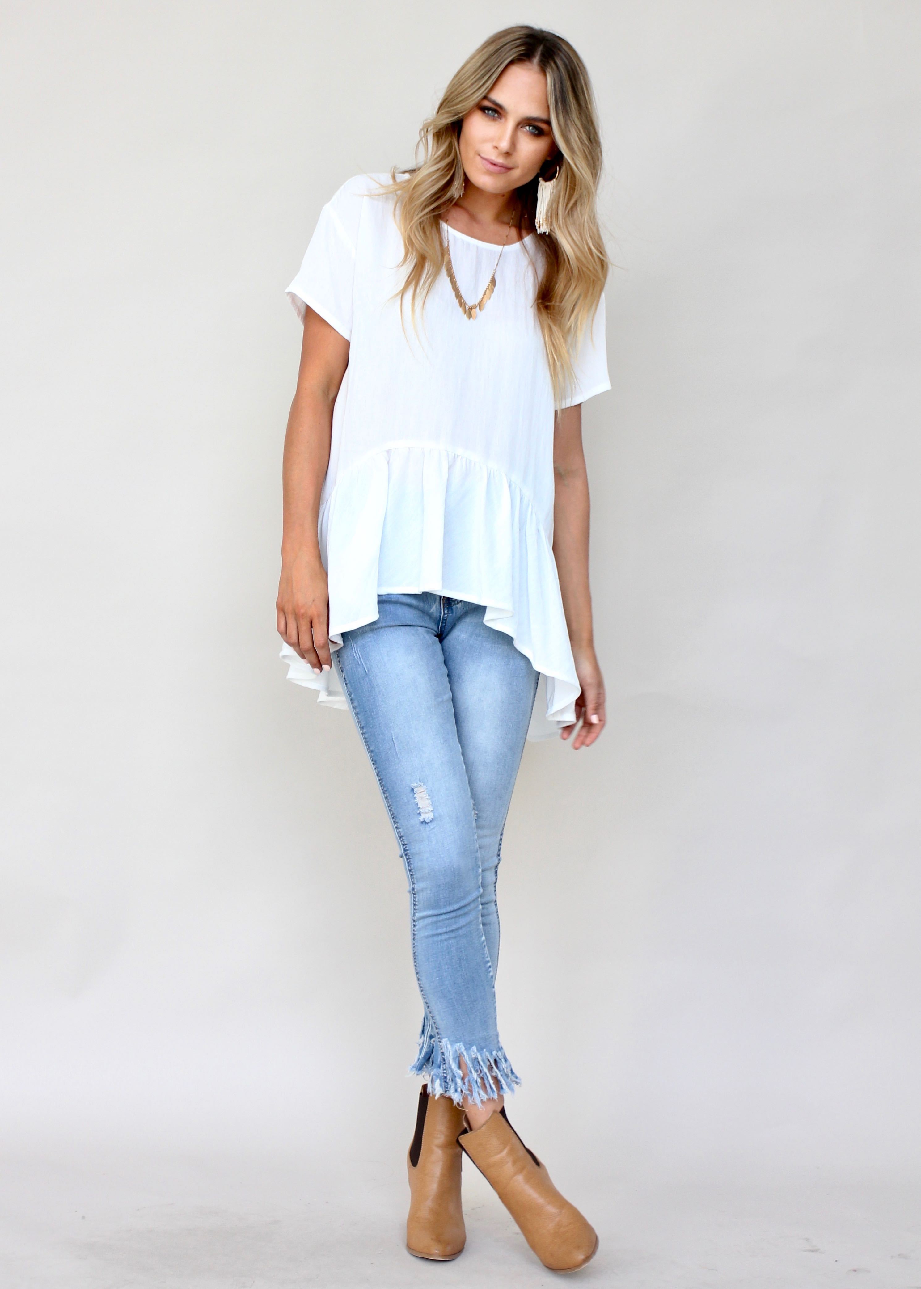 Change My Mind Linen Tee - Ivory